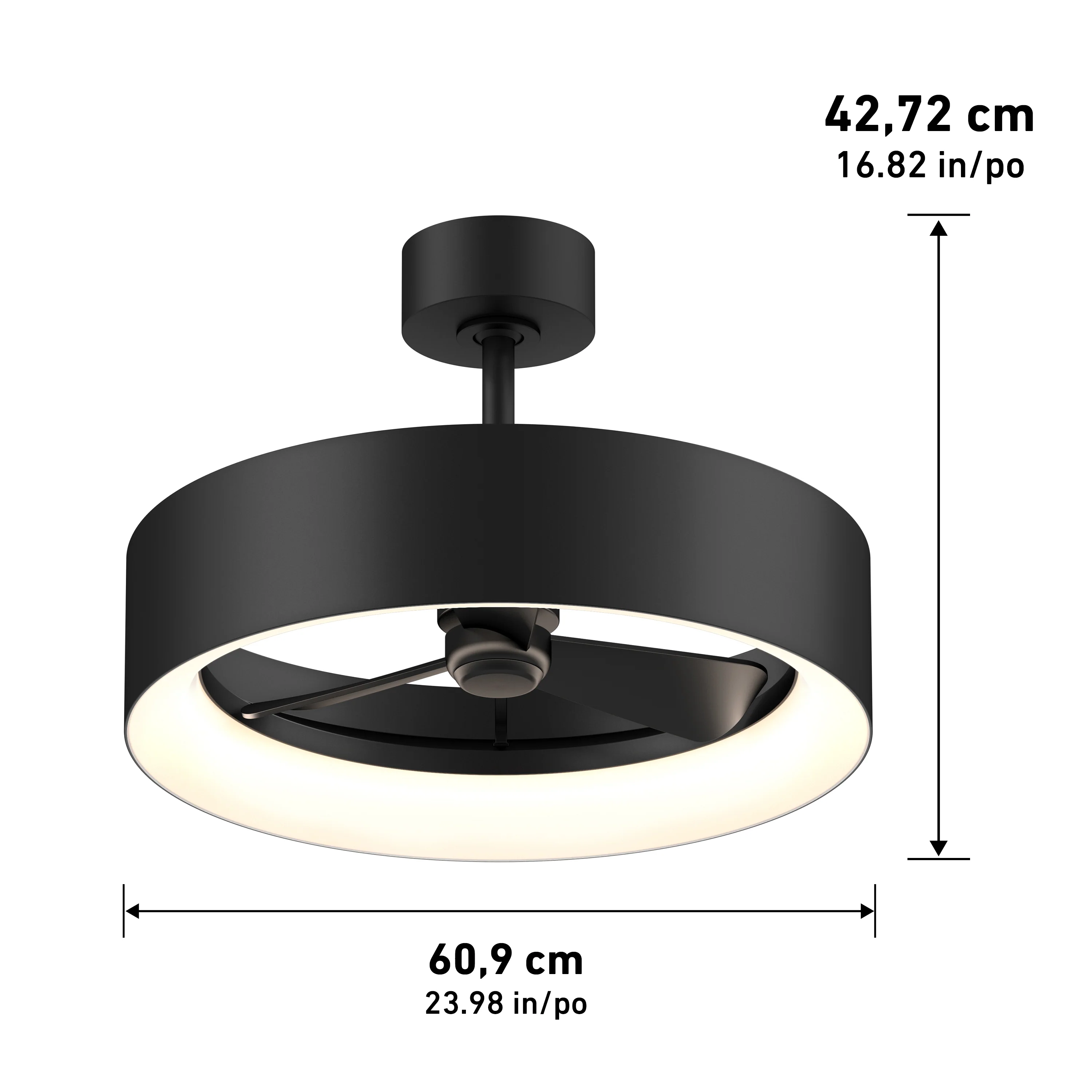 Aiden 24 in. LED modern ceiling fan 3 speeds - with remote - Image 13