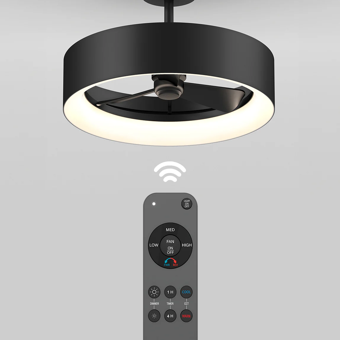 Aiden 24 in. LED modern ceiling fan 3 speeds - with remote - Image 6