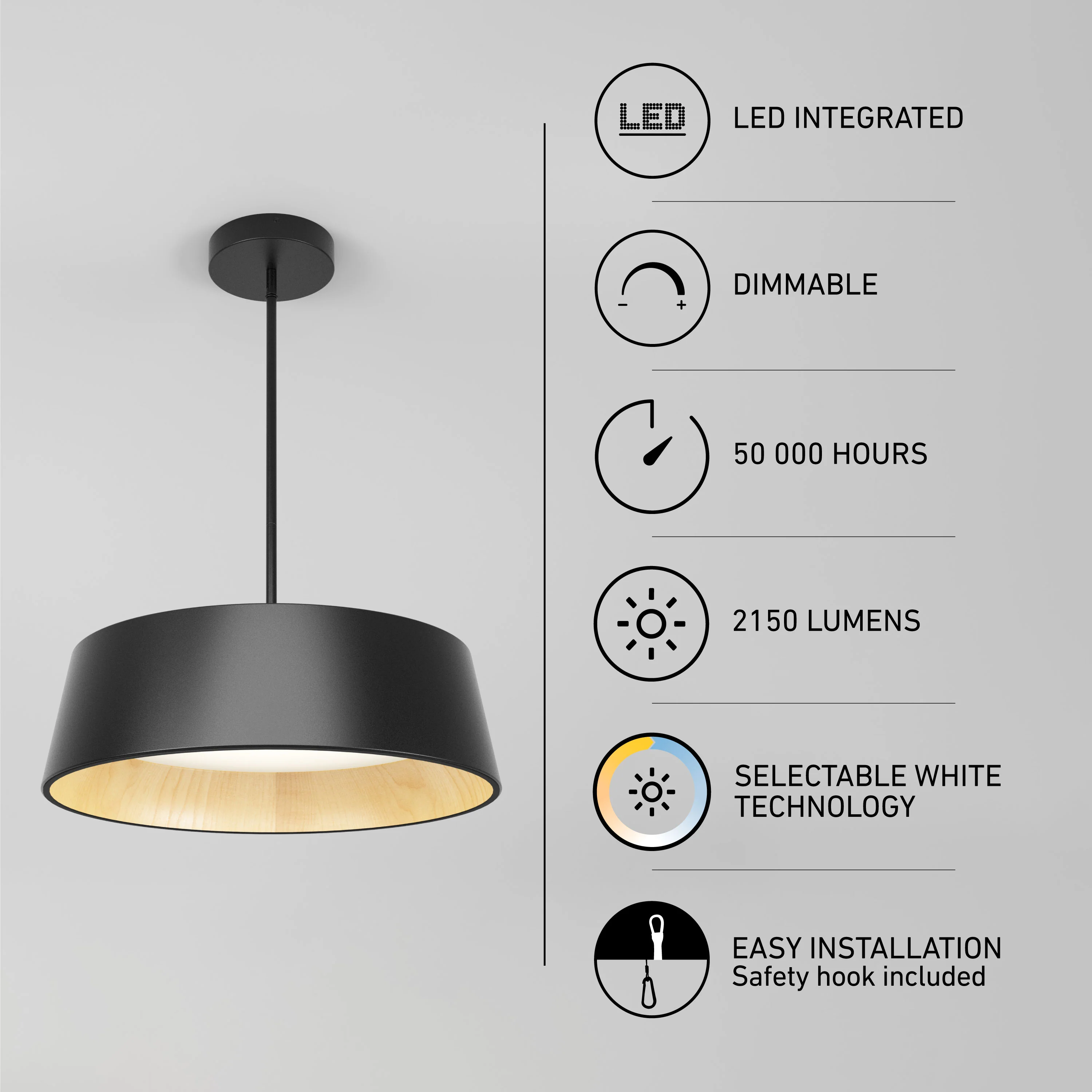 Alton modern LED pendant light 5 CCT - Image 8