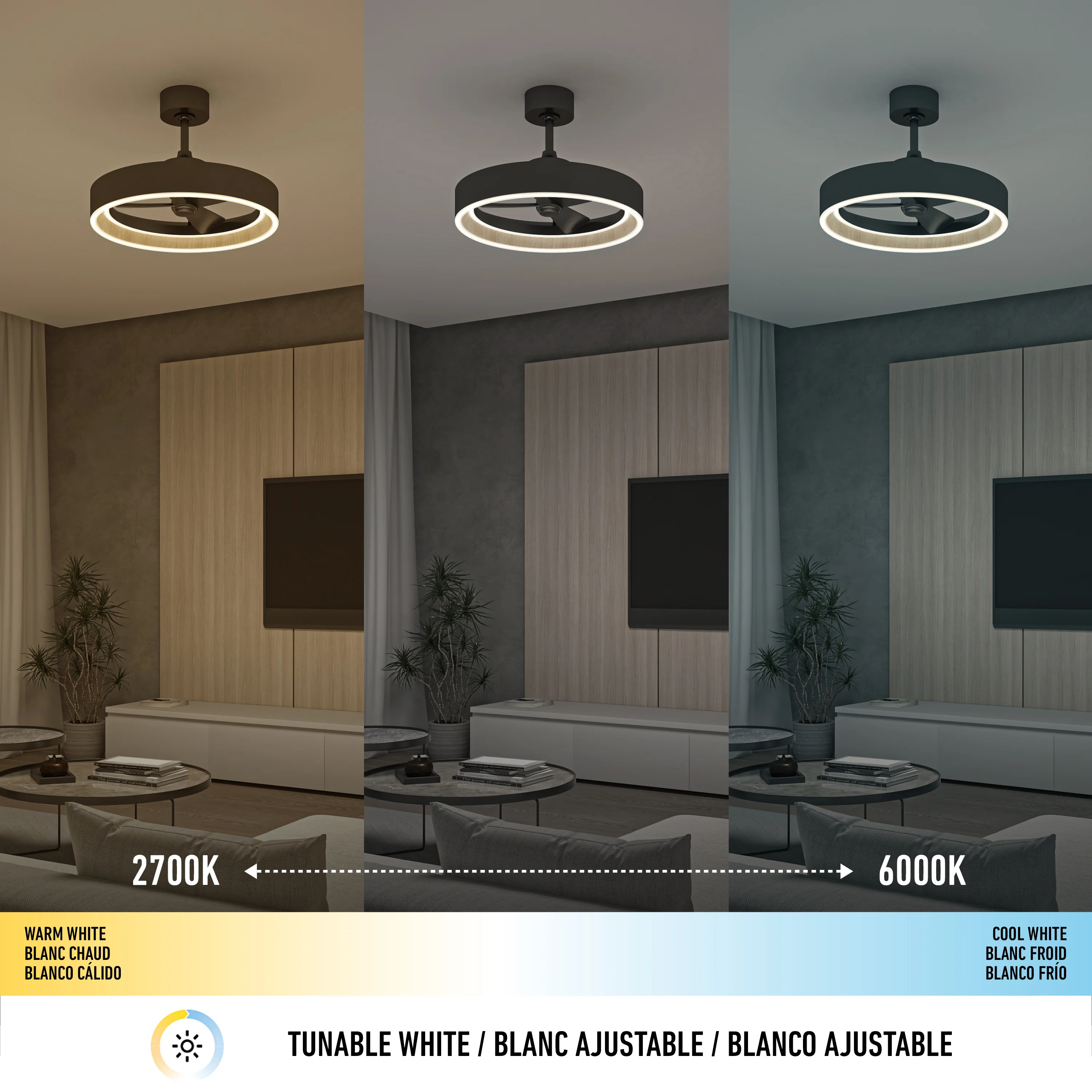 Alton 24 in. LED modern ceiling fan 3 speeds - with remote - Image 9