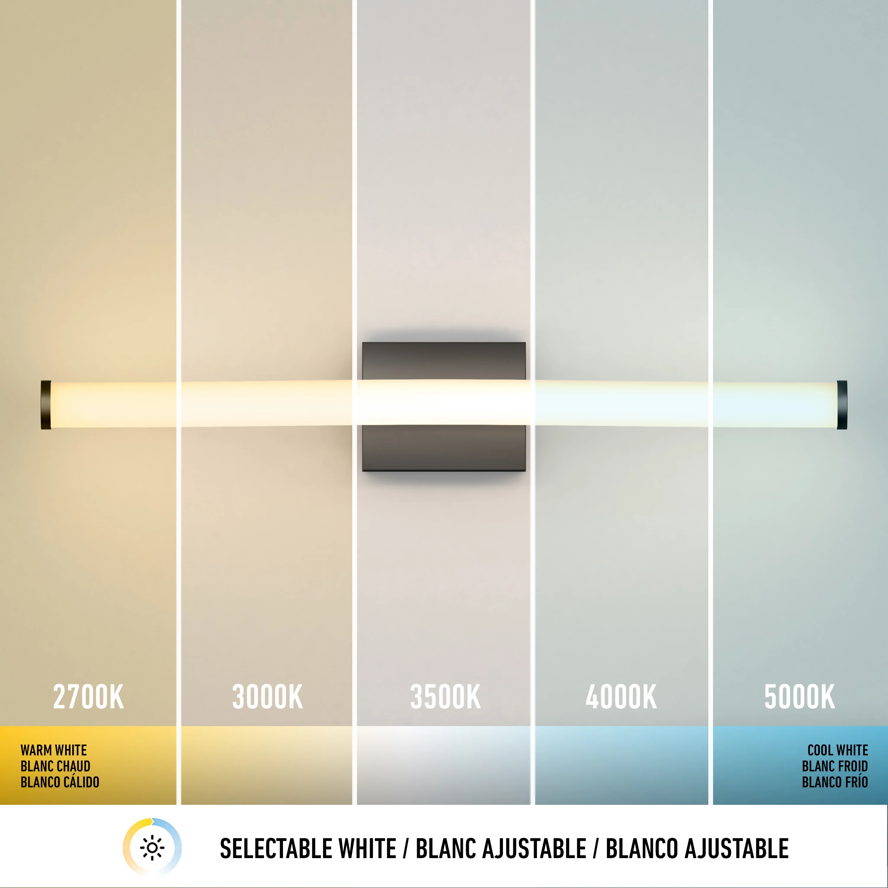 Arc modern LED bathroom vanity light 5 CCT - Image 11