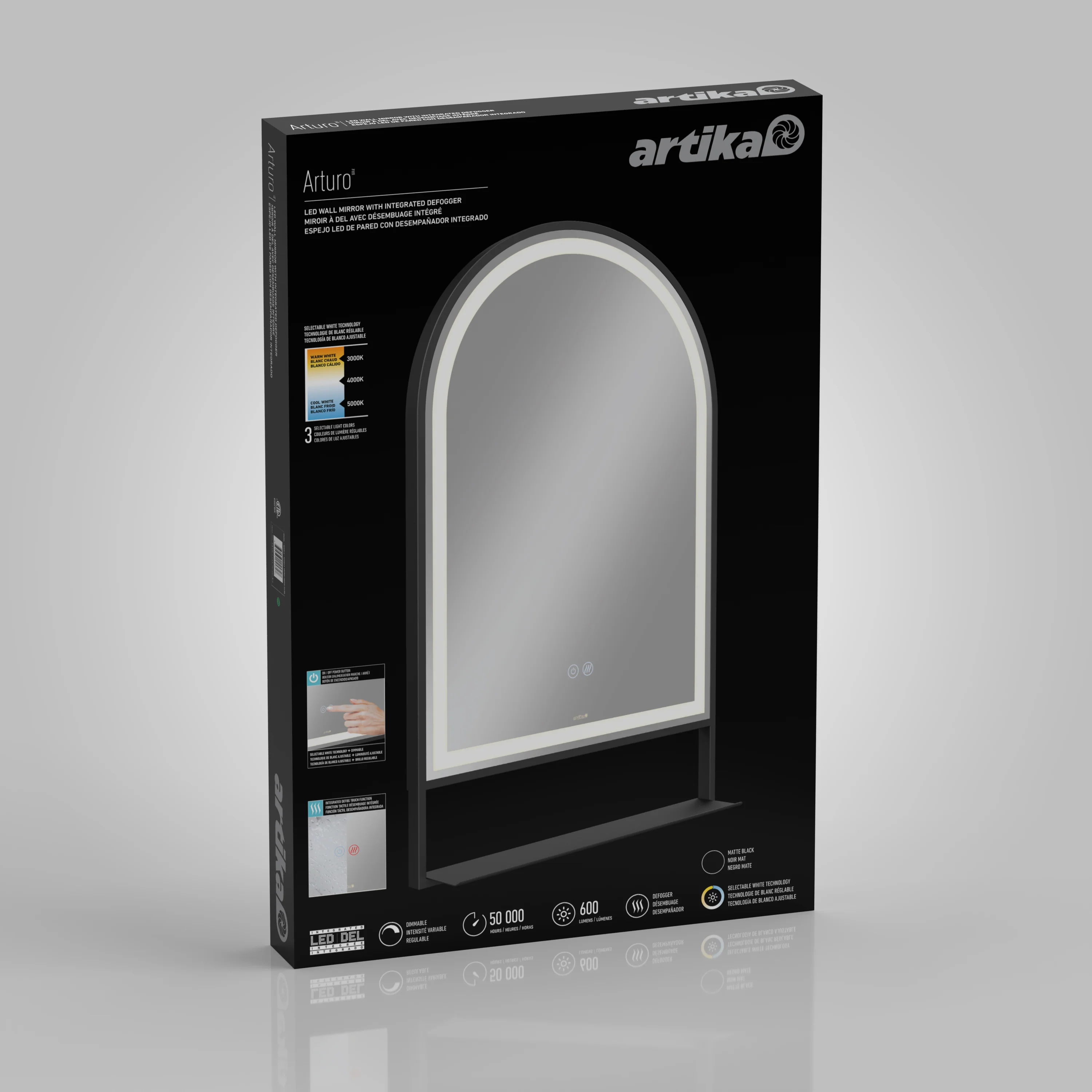 Arturo 20 in. x 32 in. LED mirror 3 CCT with defogger - Image 12