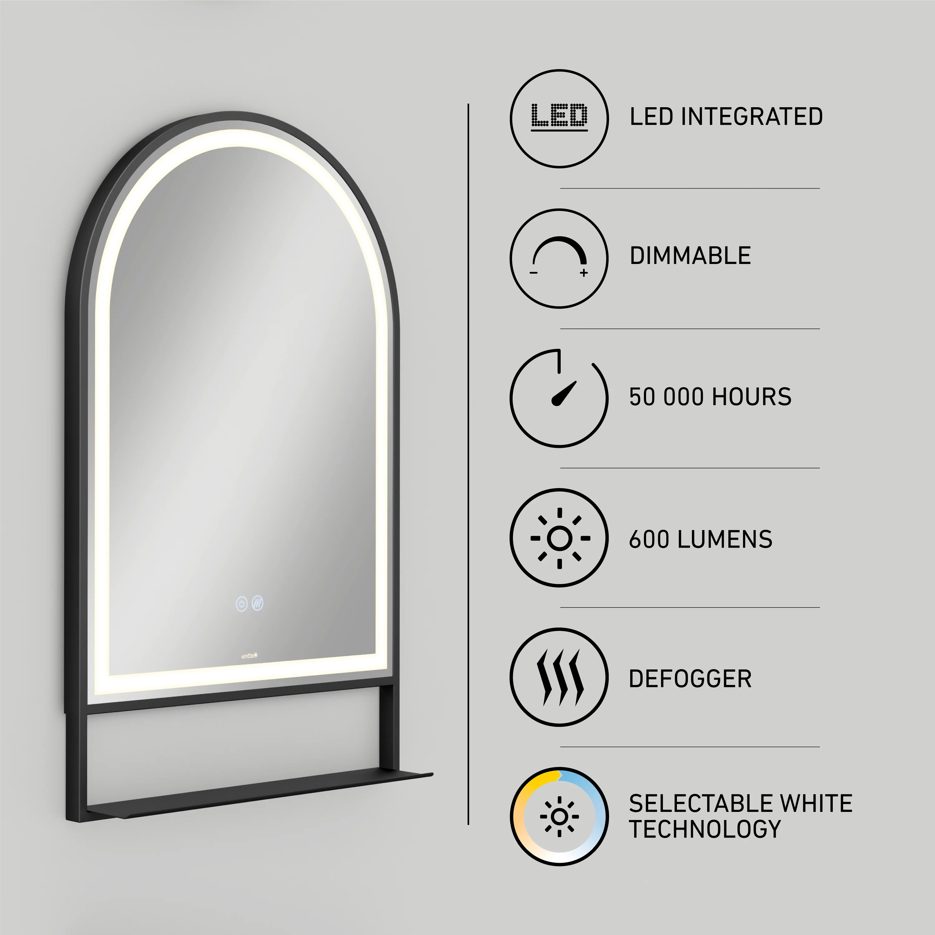 Arturo 20 in. x 32 in. LED mirror 3 CCT with defogger - Image 7