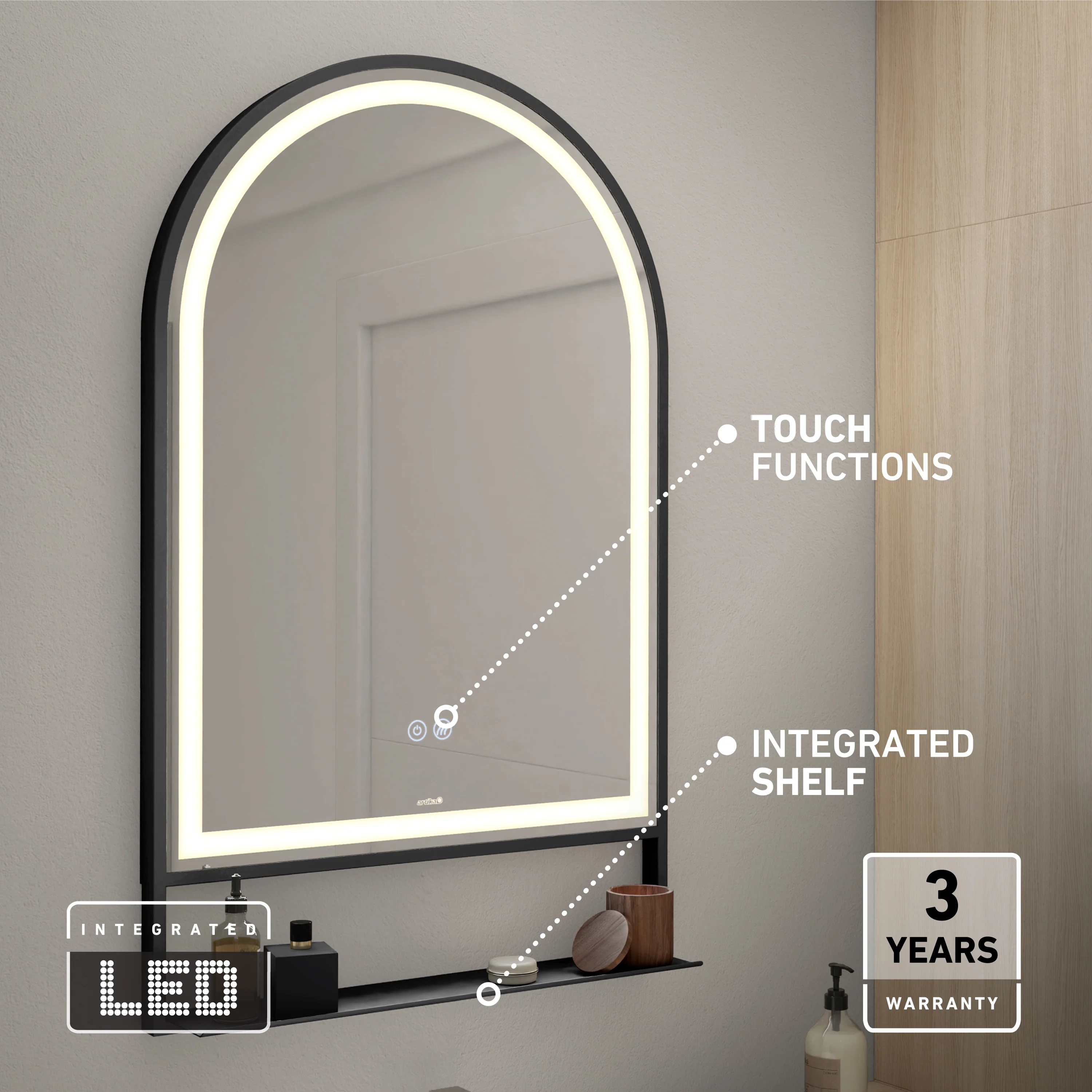 Arturo 20 in. x 32 in. LED mirror 3 CCT with defogger - Image 9
