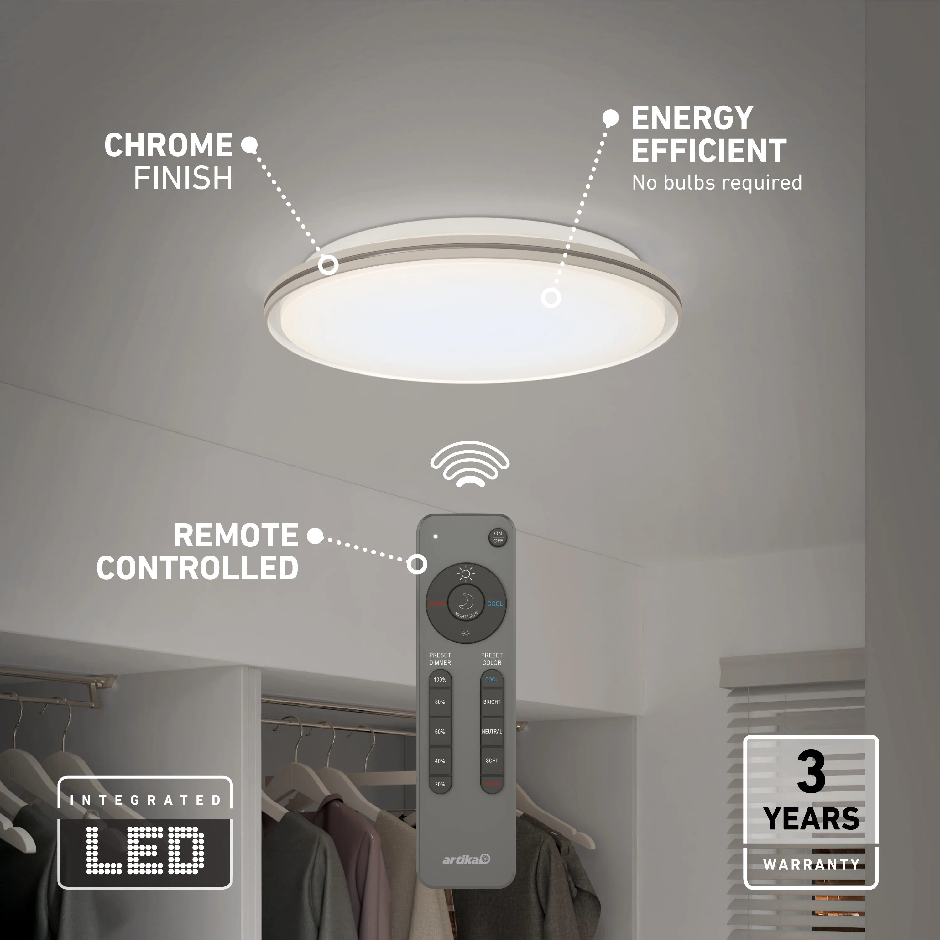 Astrid 16.5 in. LED flush mount light 5 CCT with remote - Image 10