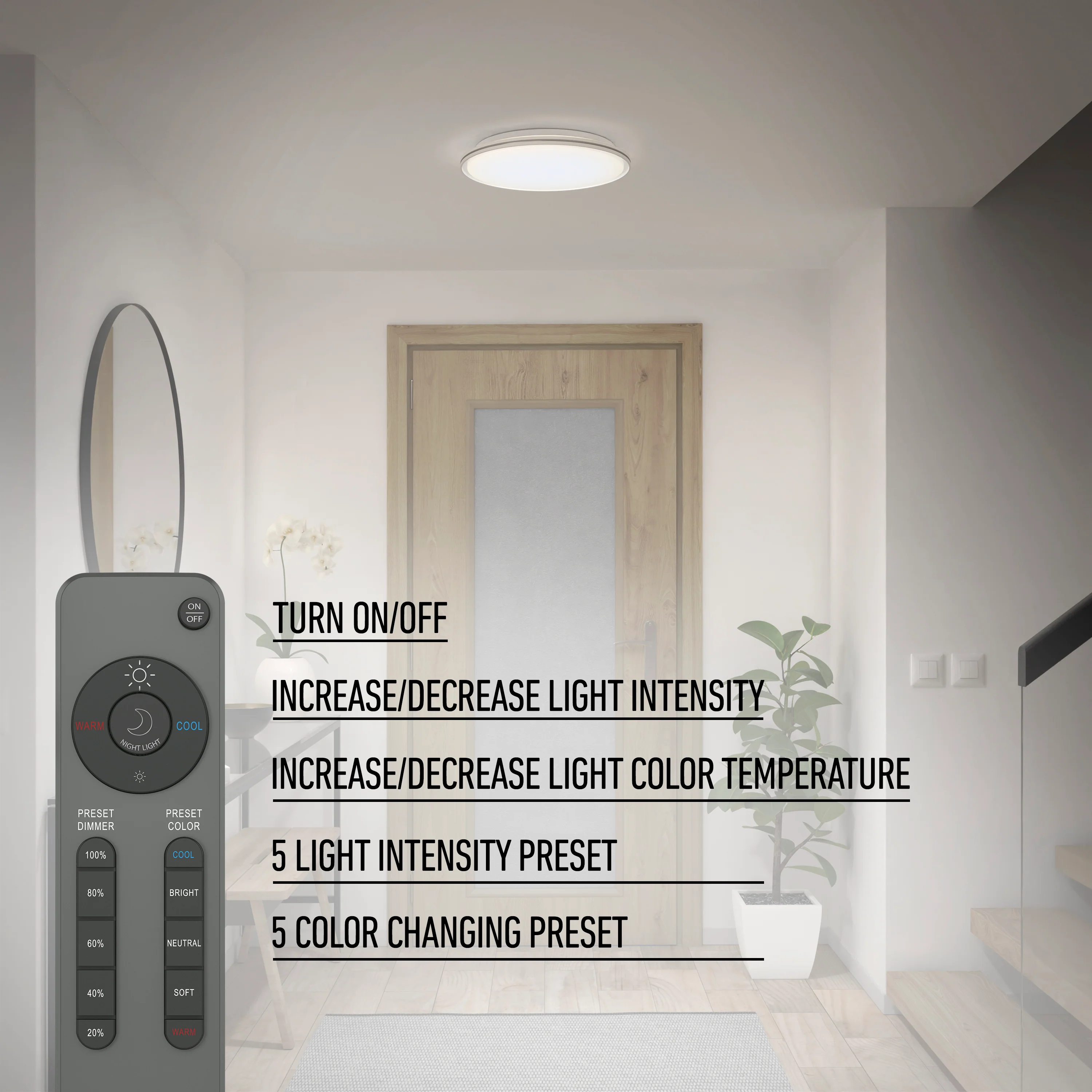 Astrid 16.5 in. LED flush mount light 5 CCT with remote - Image 9
