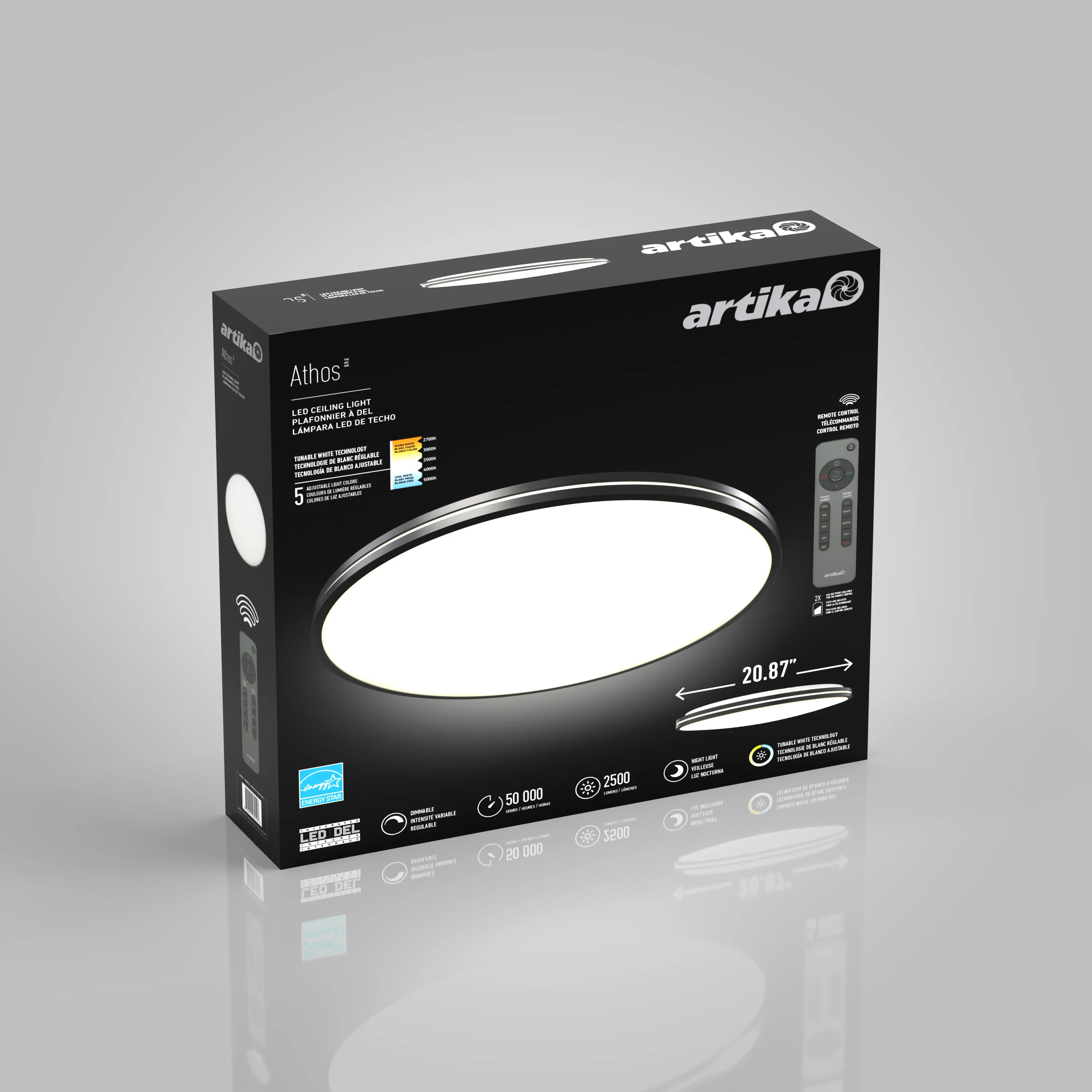 Athos 21 in. LED flush mount light  - with remote - Image 11