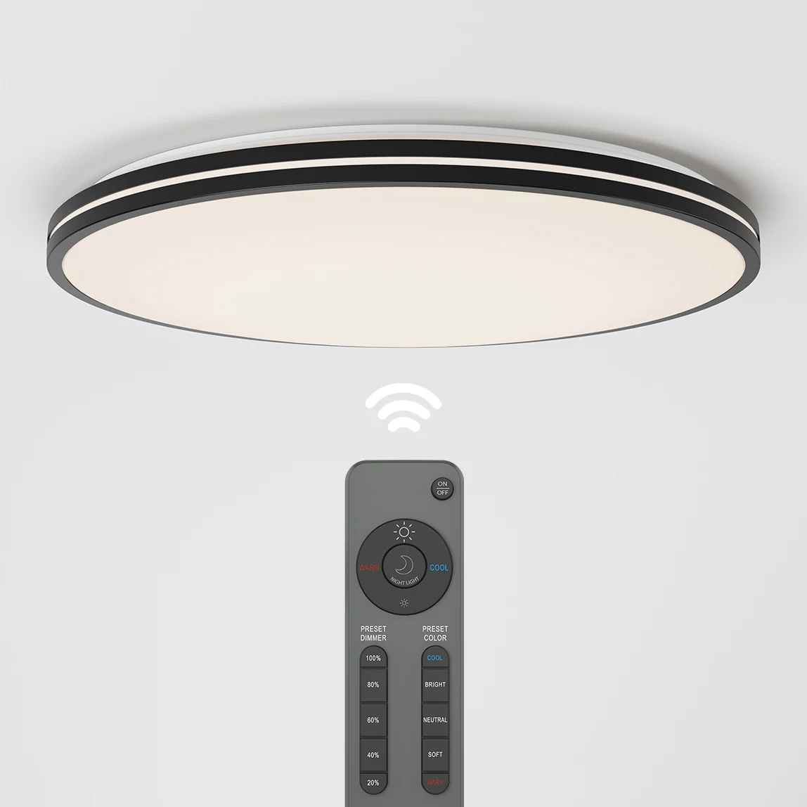 Athos 21 in. LED flush mount light  - with remote - Image 6