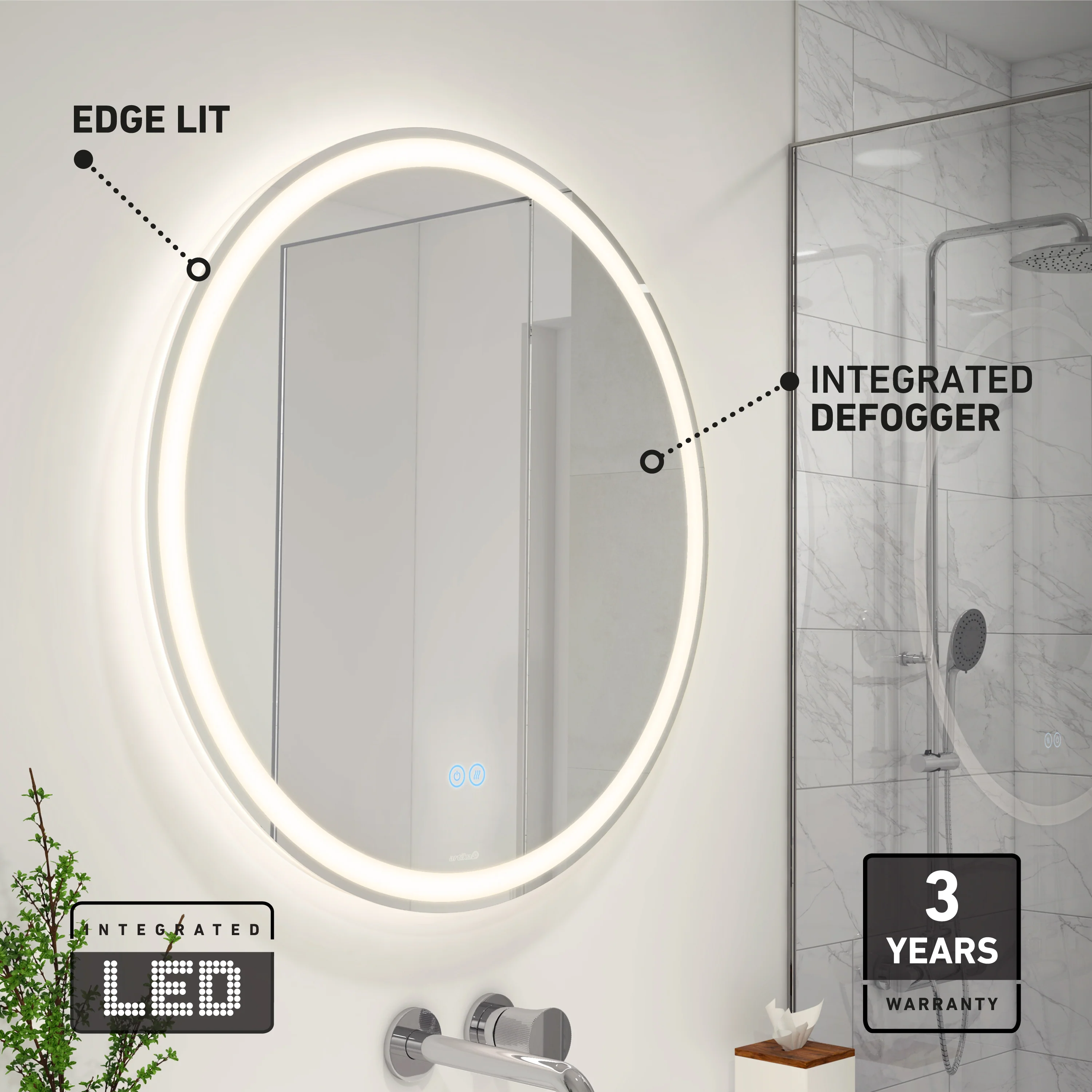 Ayla 28 in. LED mirror 3 CCT with defogger - Image 8