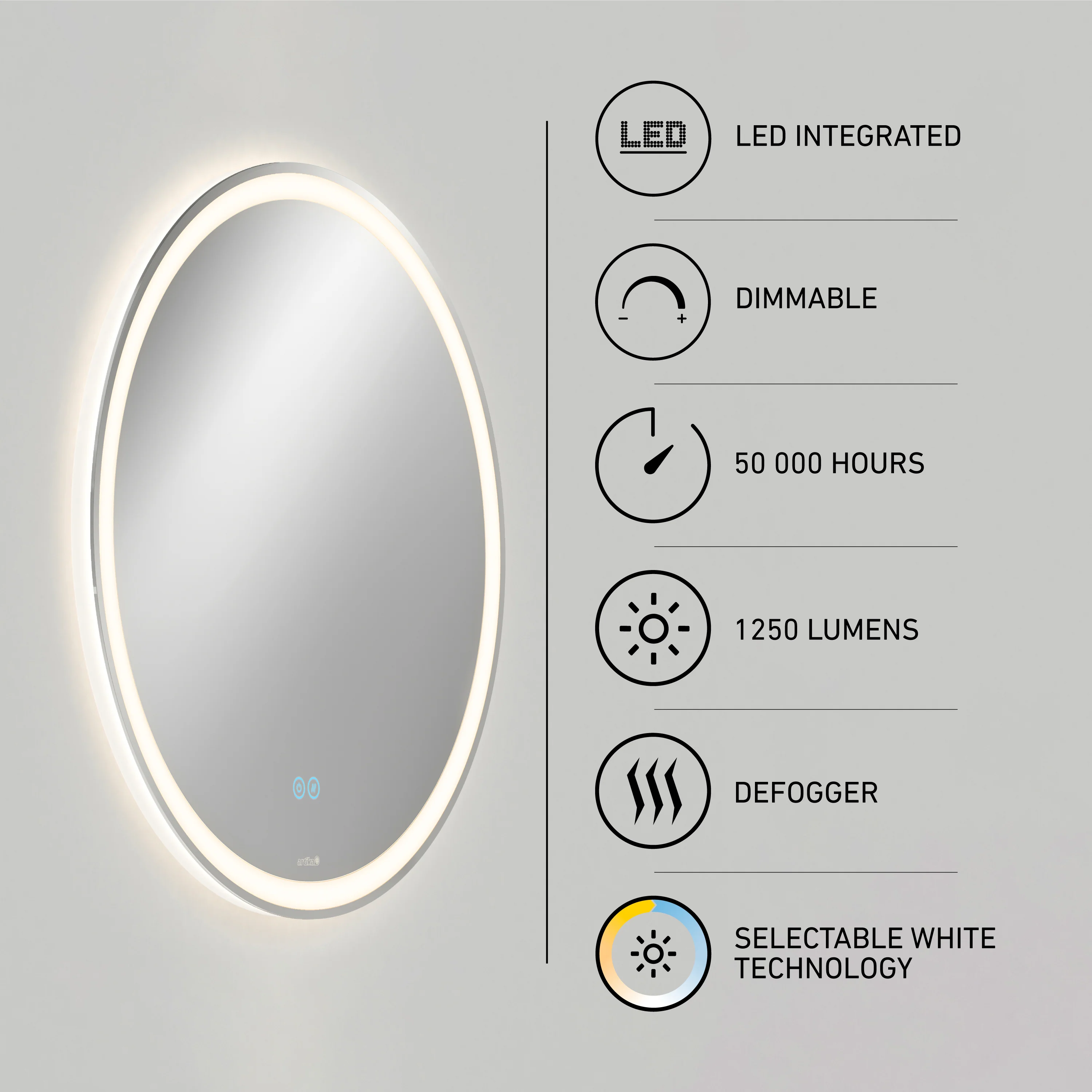 Ayla 28 in. LED mirror 3 CCT with defogger - Image 9