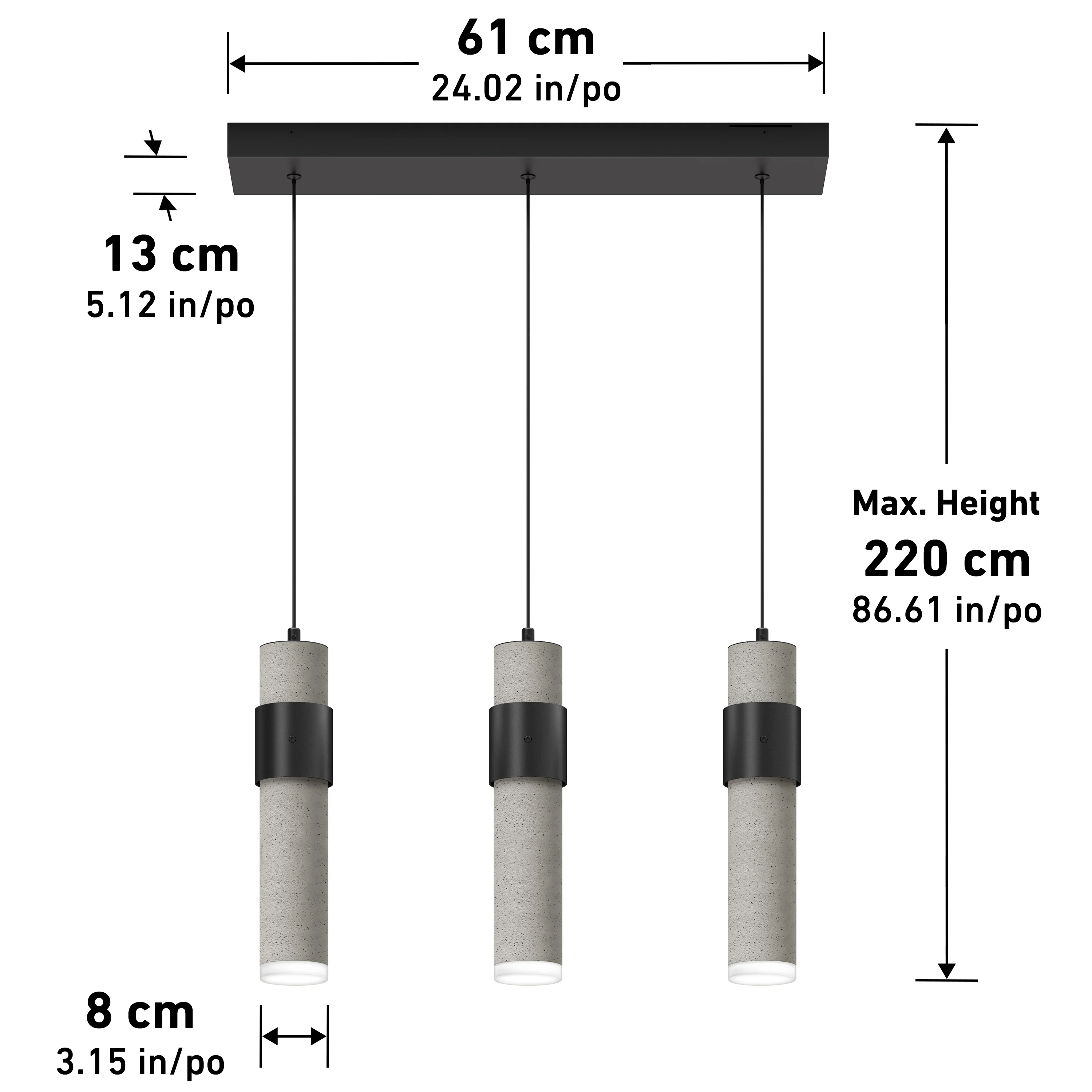 Barden 3-light LED pendant light - Image 16