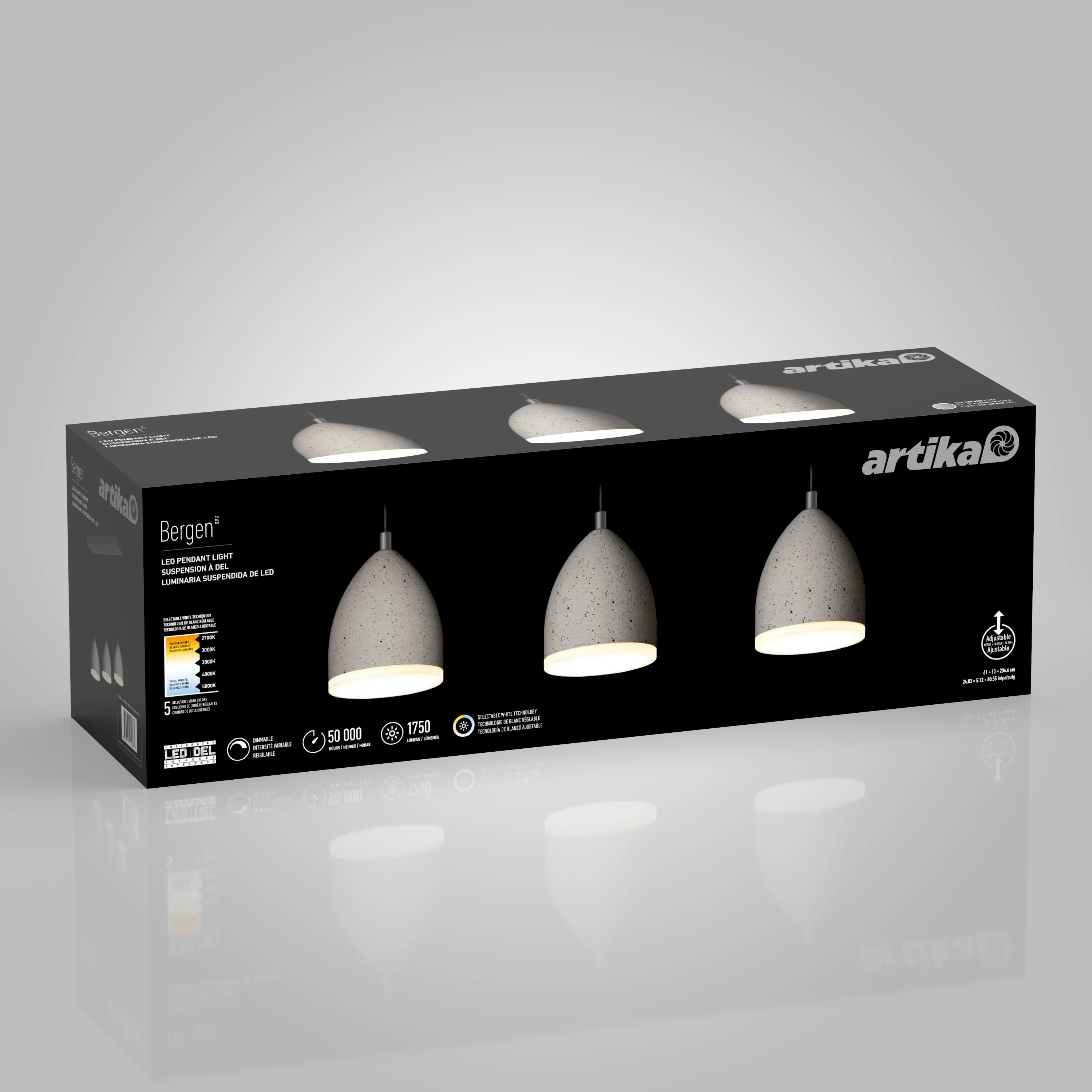 Bergen 3-light LED pendant light - Image 13