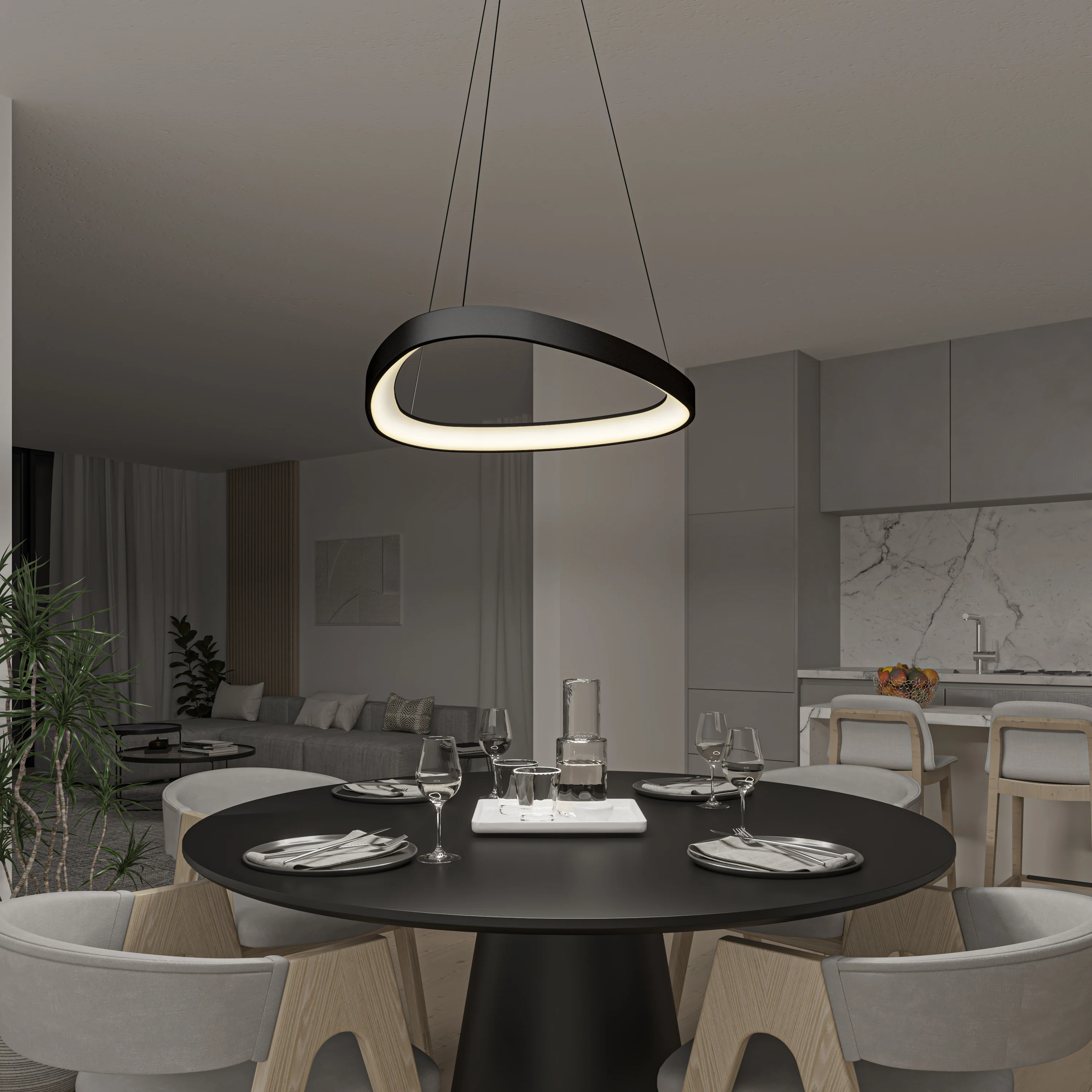 Bjorn modern LED pendant light 5 CCT - Image 11