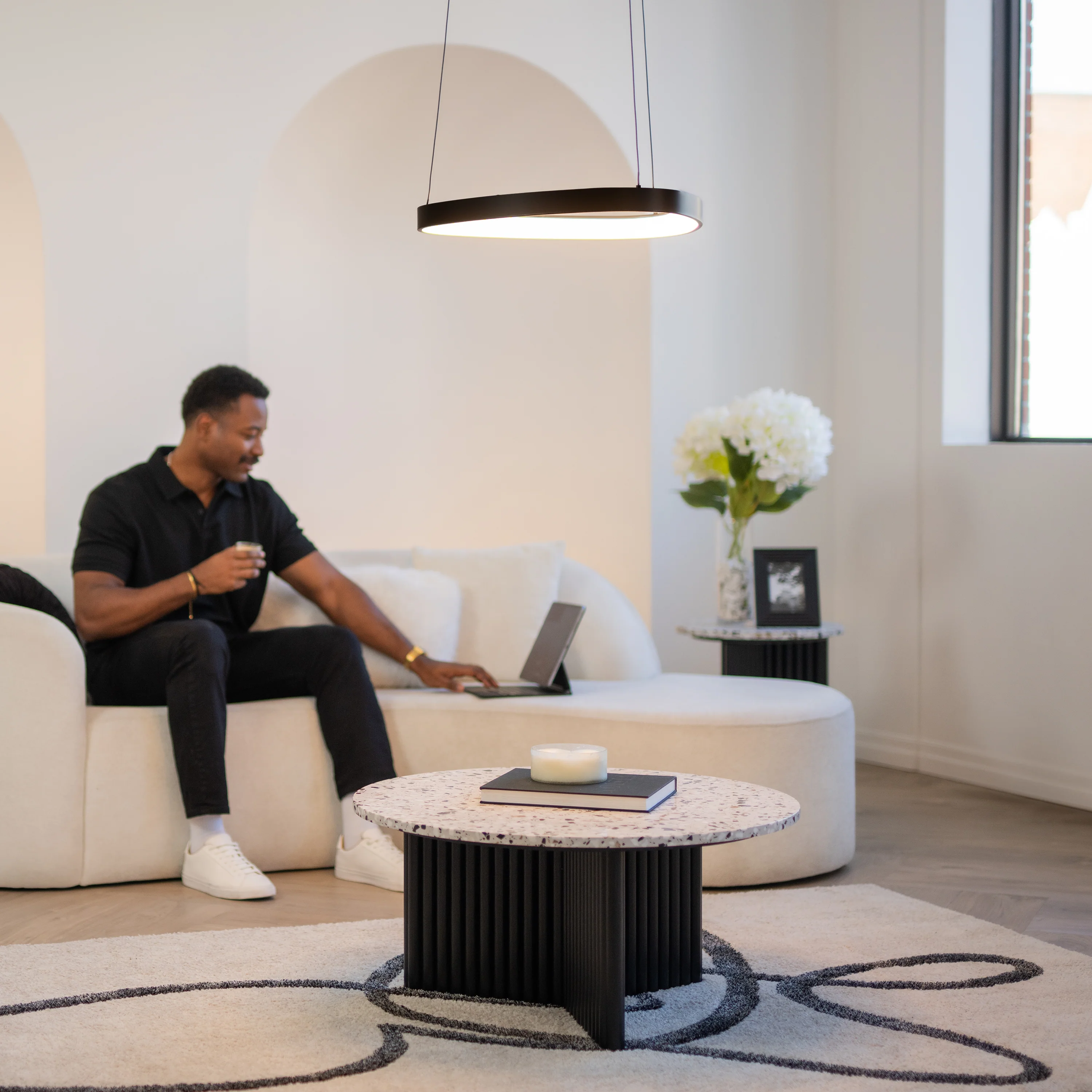 Bjorn modern LED pendant light 5 CCT - Image 2