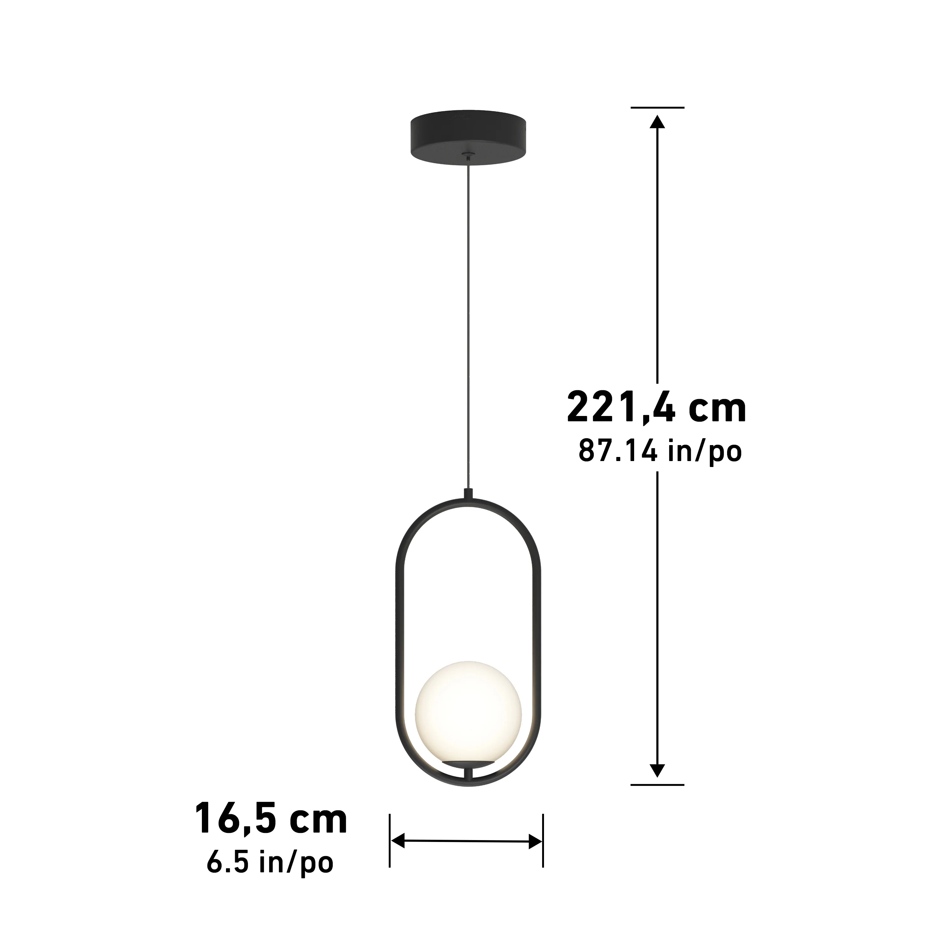 Bloom mid-century LED pendant light - Image 10
