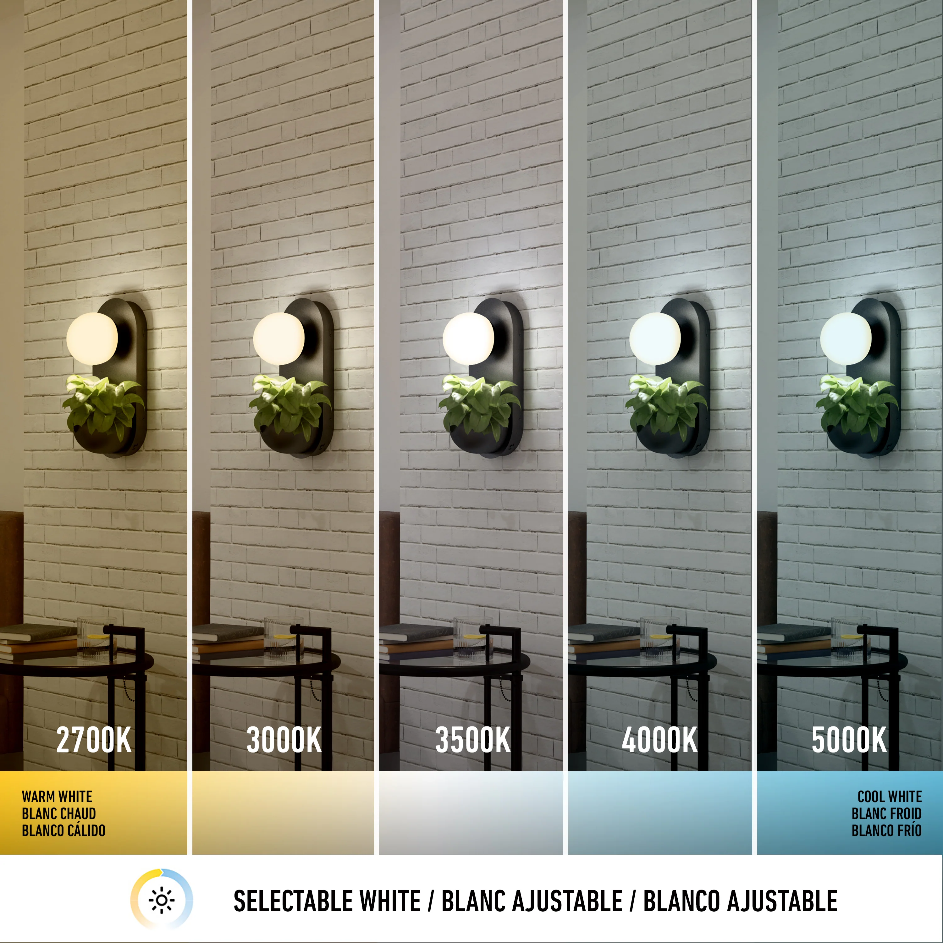 Bloomfield LED modern mid-century wall sconce 5 CCT - Image 8
