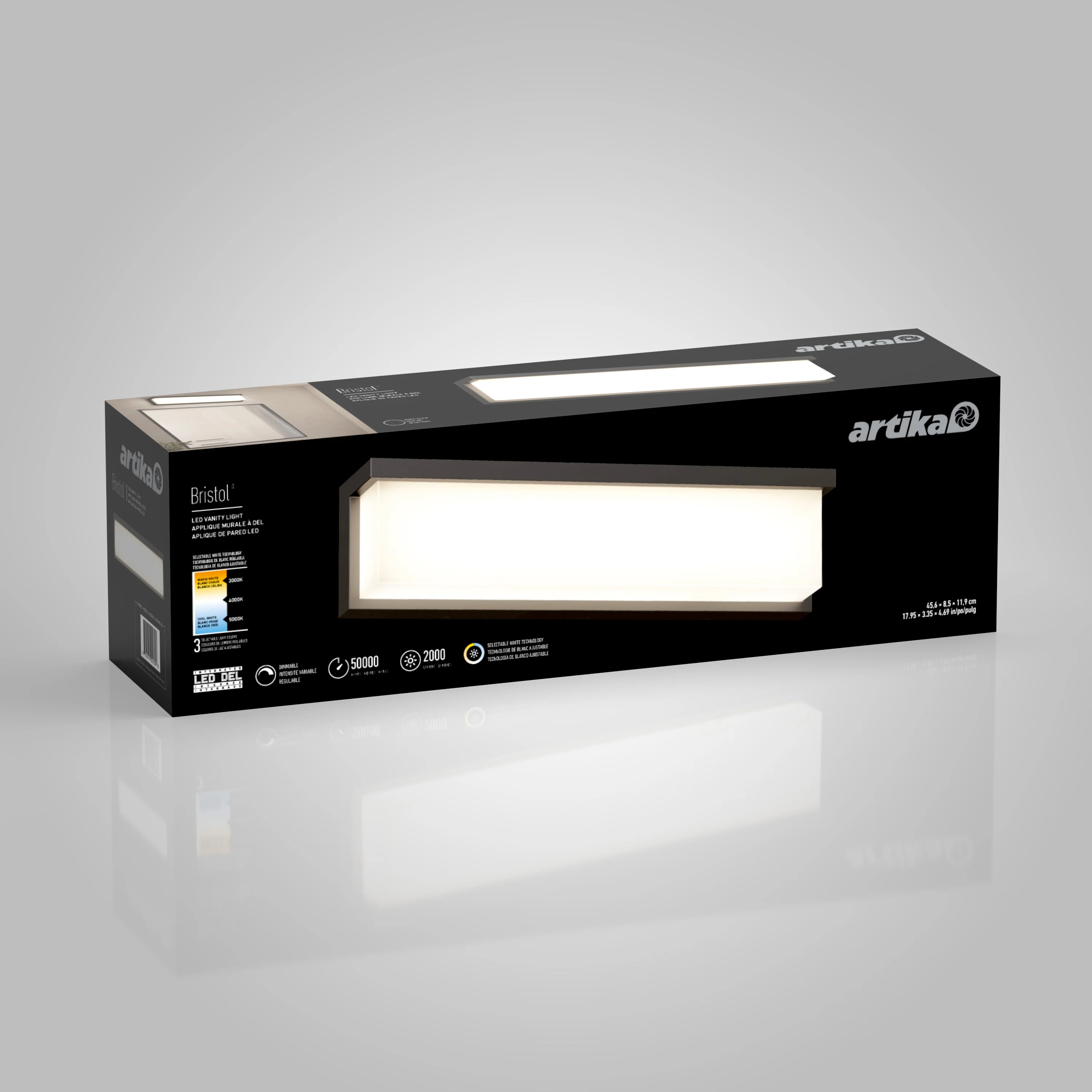 Bristol modern LED bathroom vanity light 3 CCT - Image 9