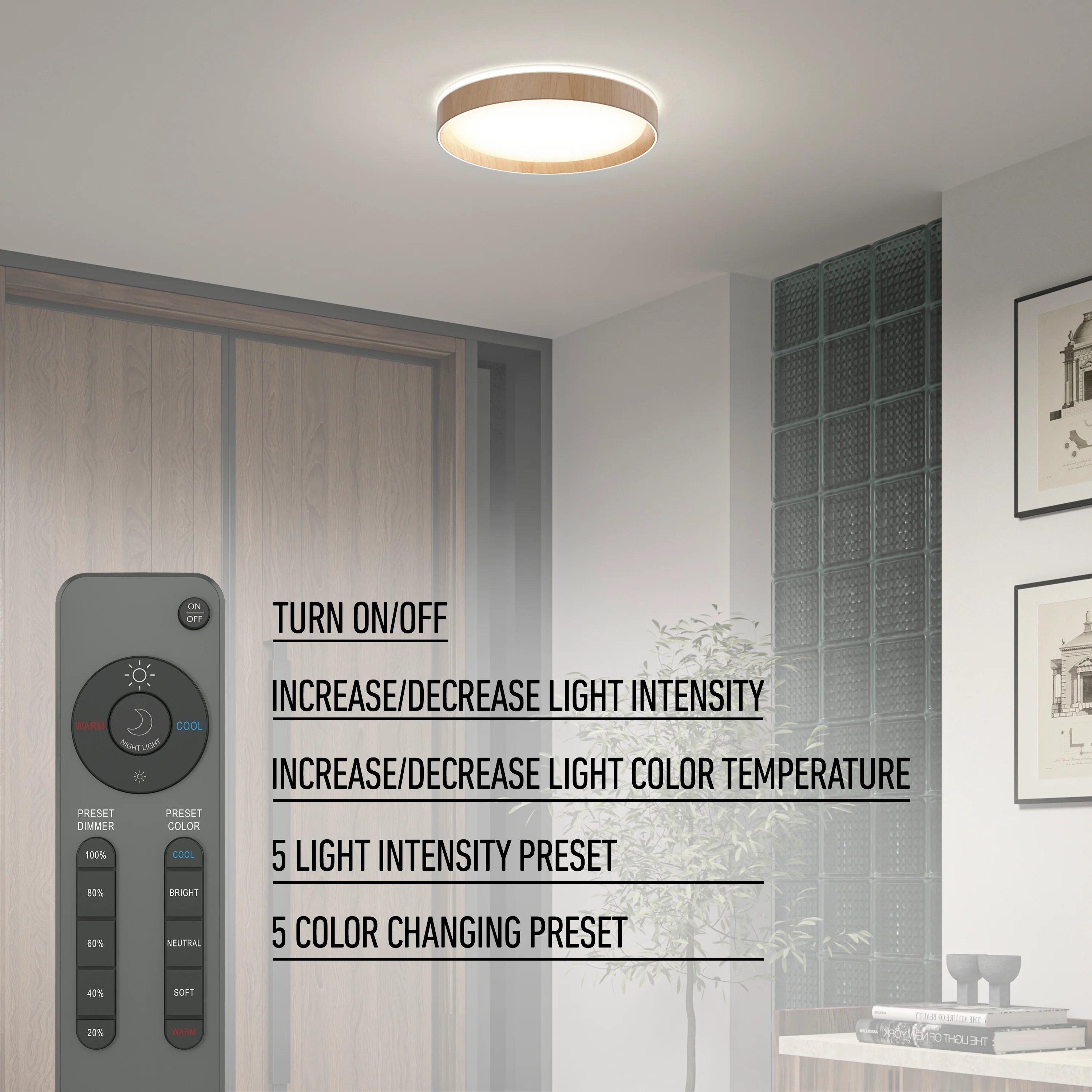 Callisto 15 in. LED flush mount light 5 CCT - Image 21