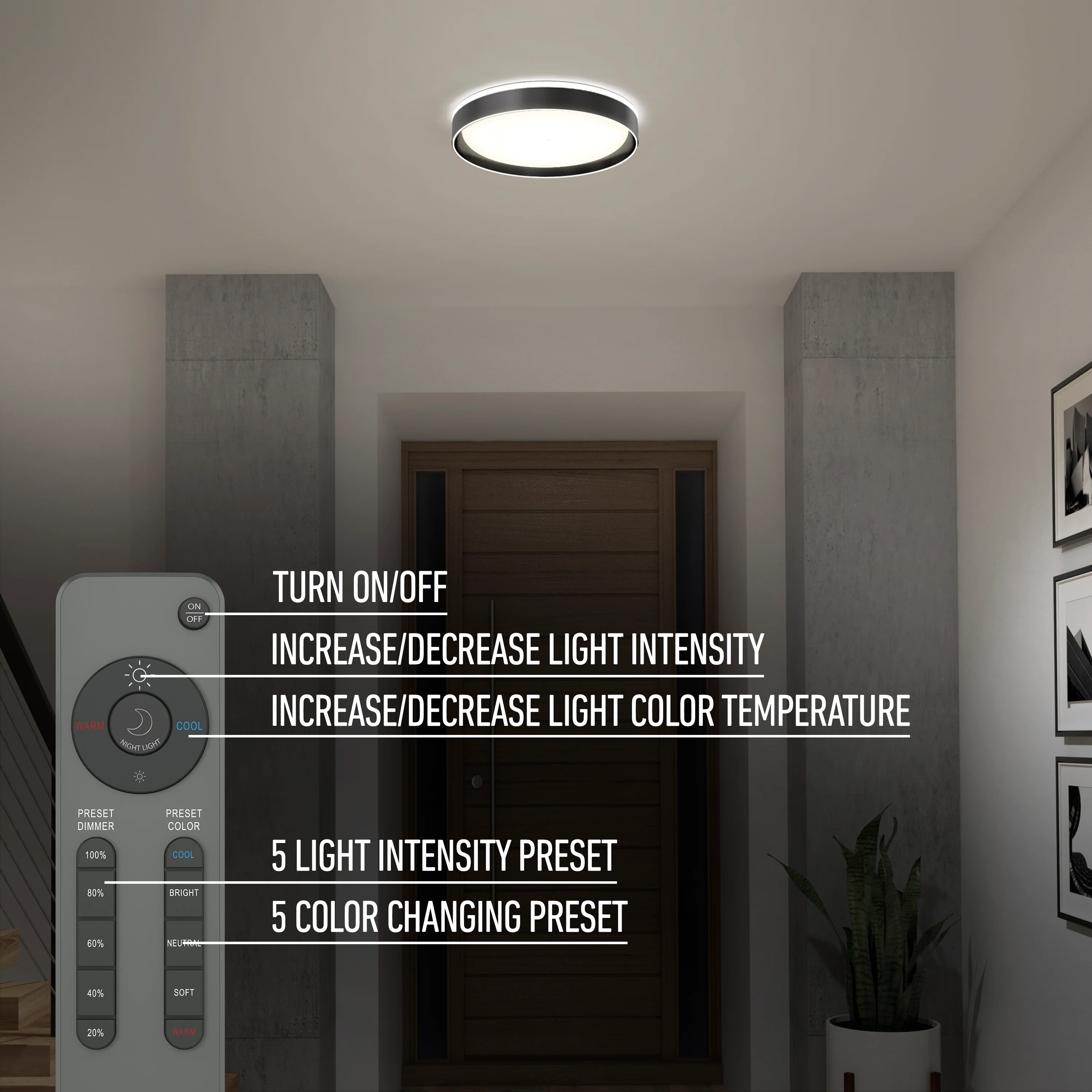 Callisto 15 in. LED flush mount light 5 CCT - Image 8