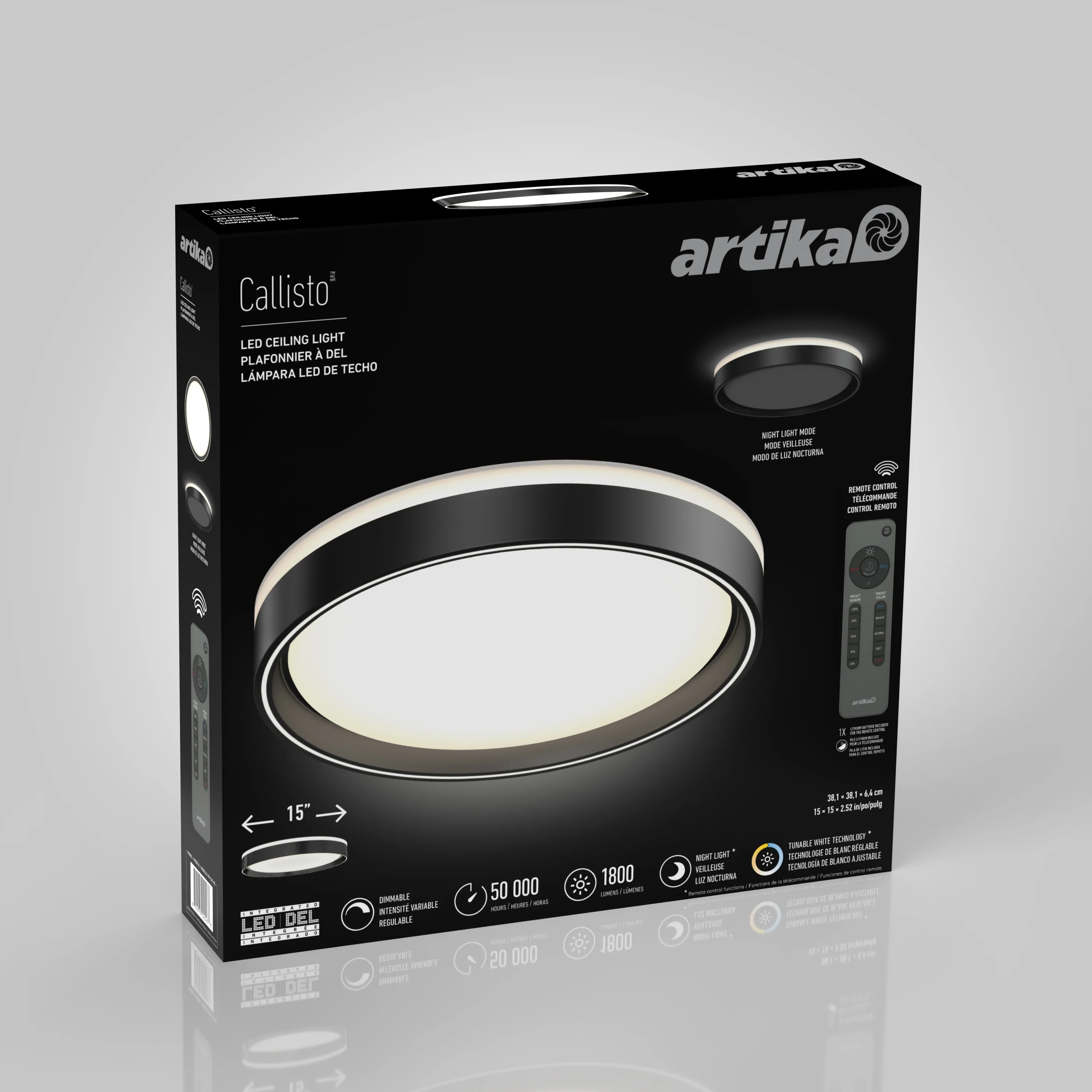 Callisto 15 in. LED flush mount light 5 CCT - Image 9
