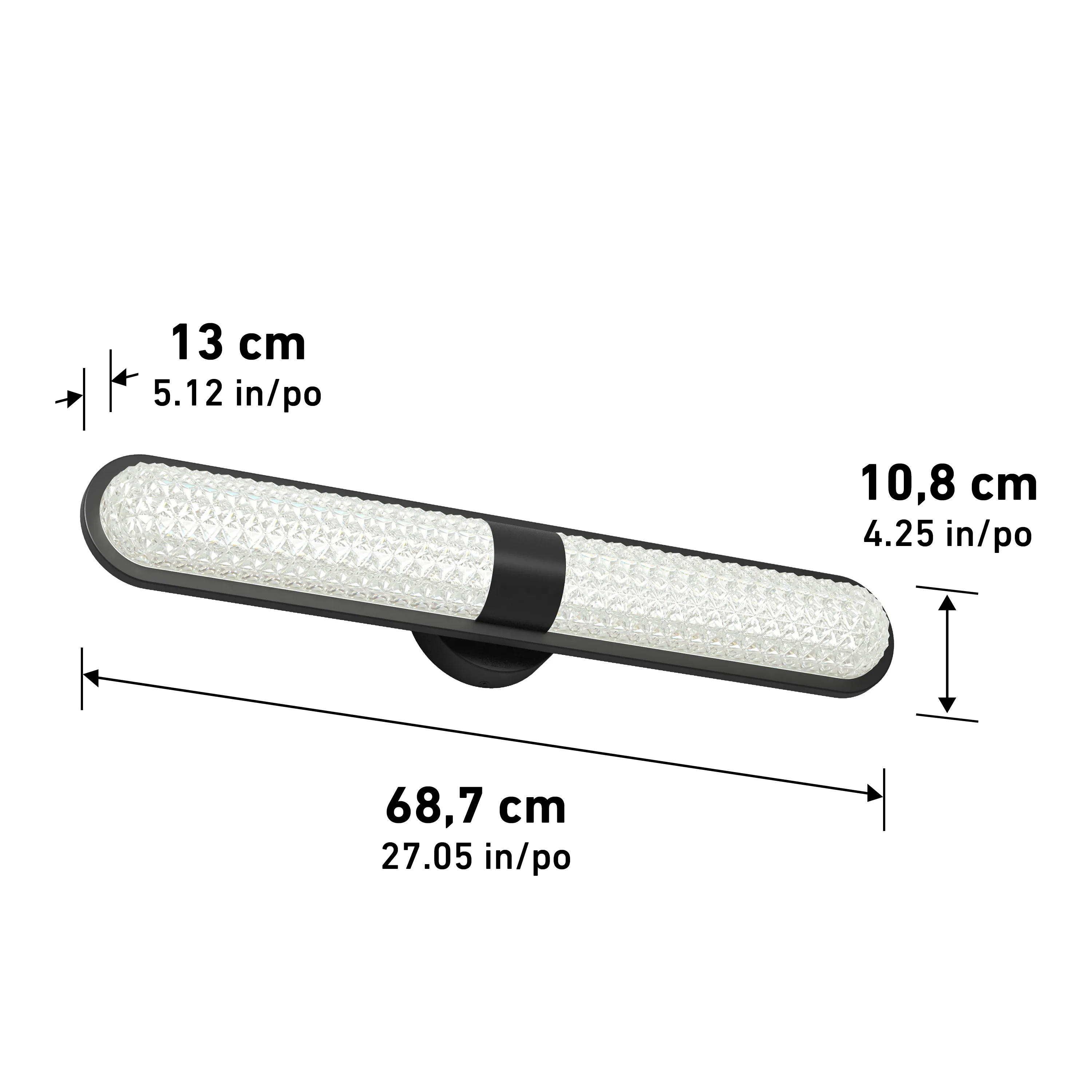 Carat LED contemporary bathroom vanity light 3 CCT - Image 9