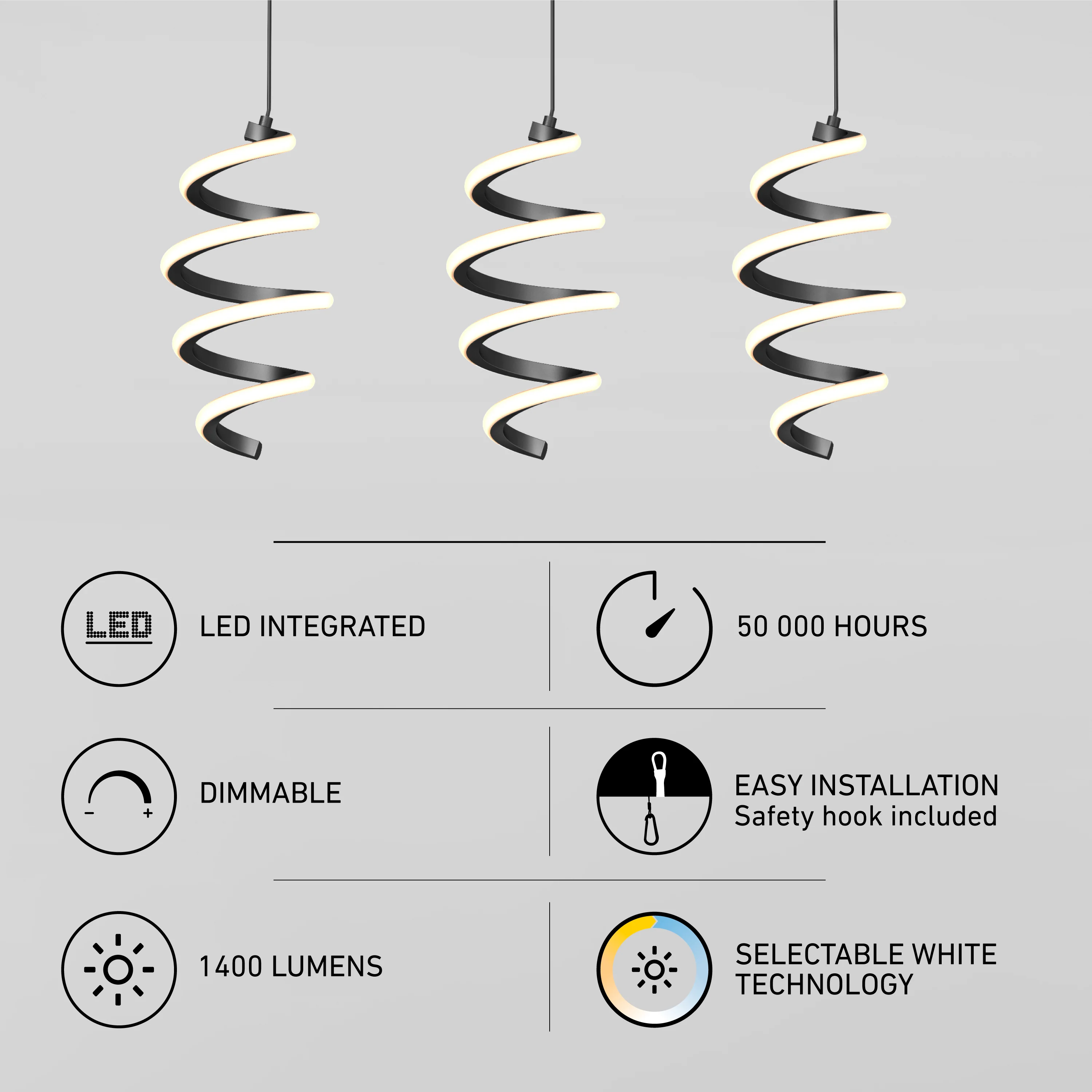 Chorus 3-light LED pendant light 5 CCT - Image 7