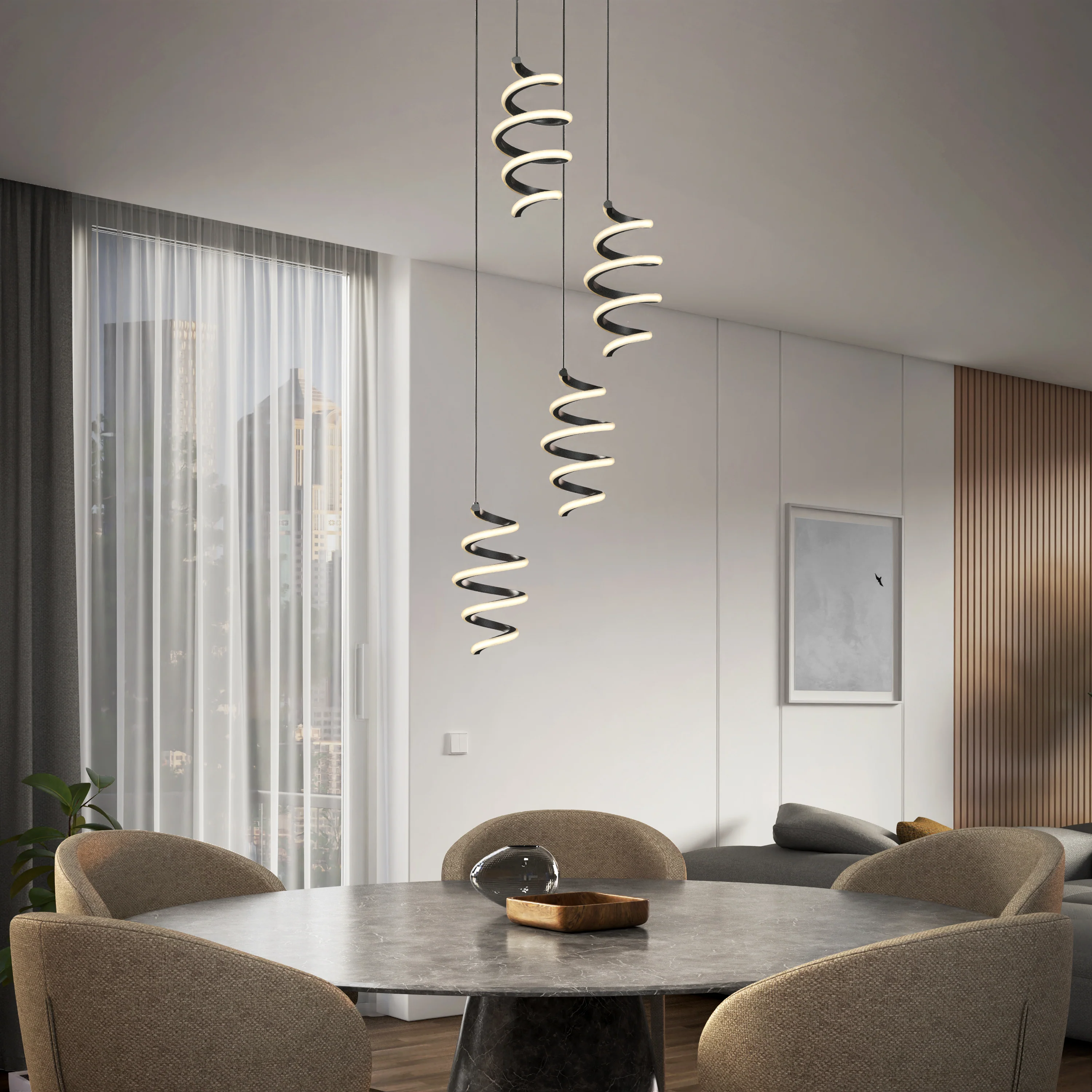 Chorus 4 light LED pendant 5 CCT - Image 2
