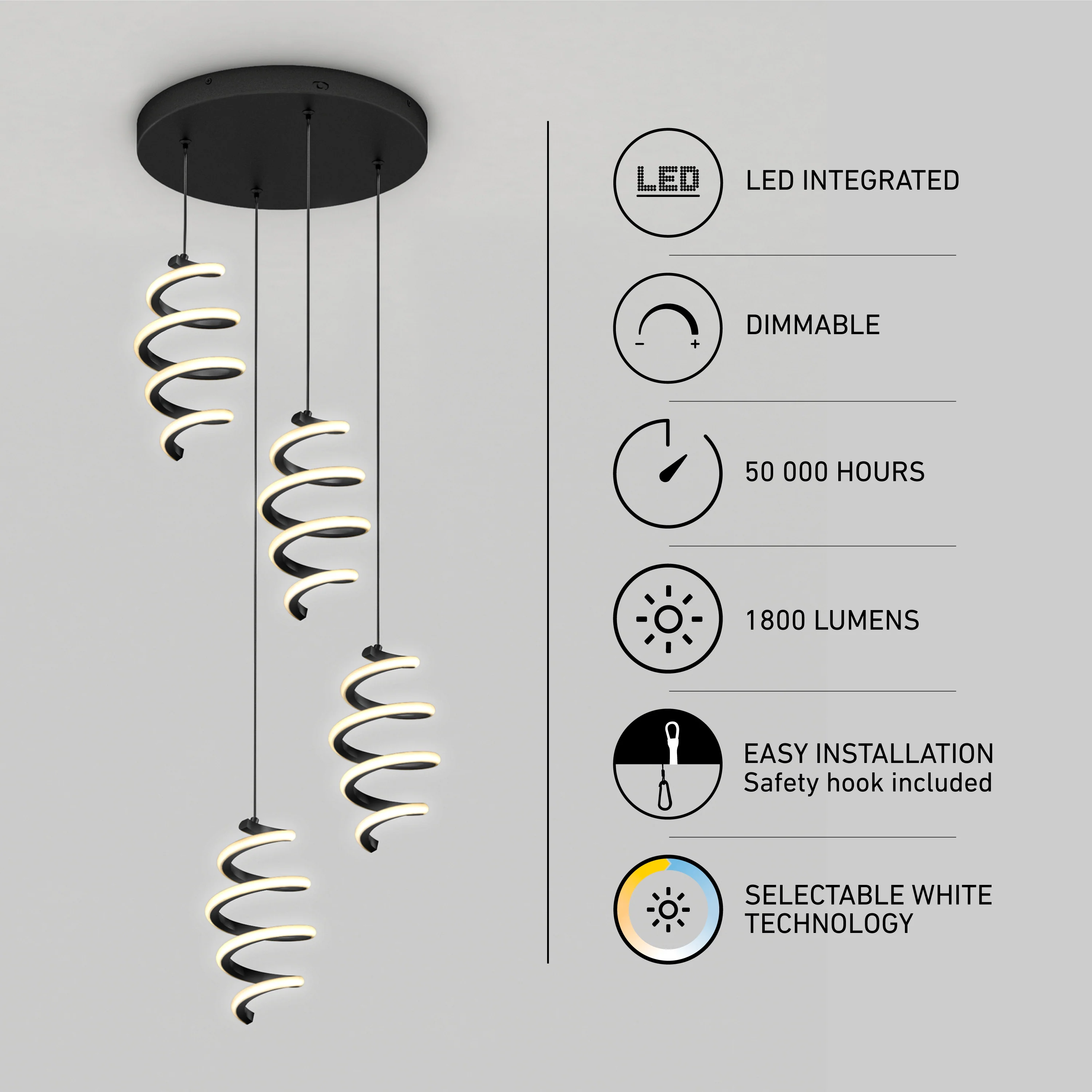 Chorus 4 light LED pendant 5 CCT - Image 7