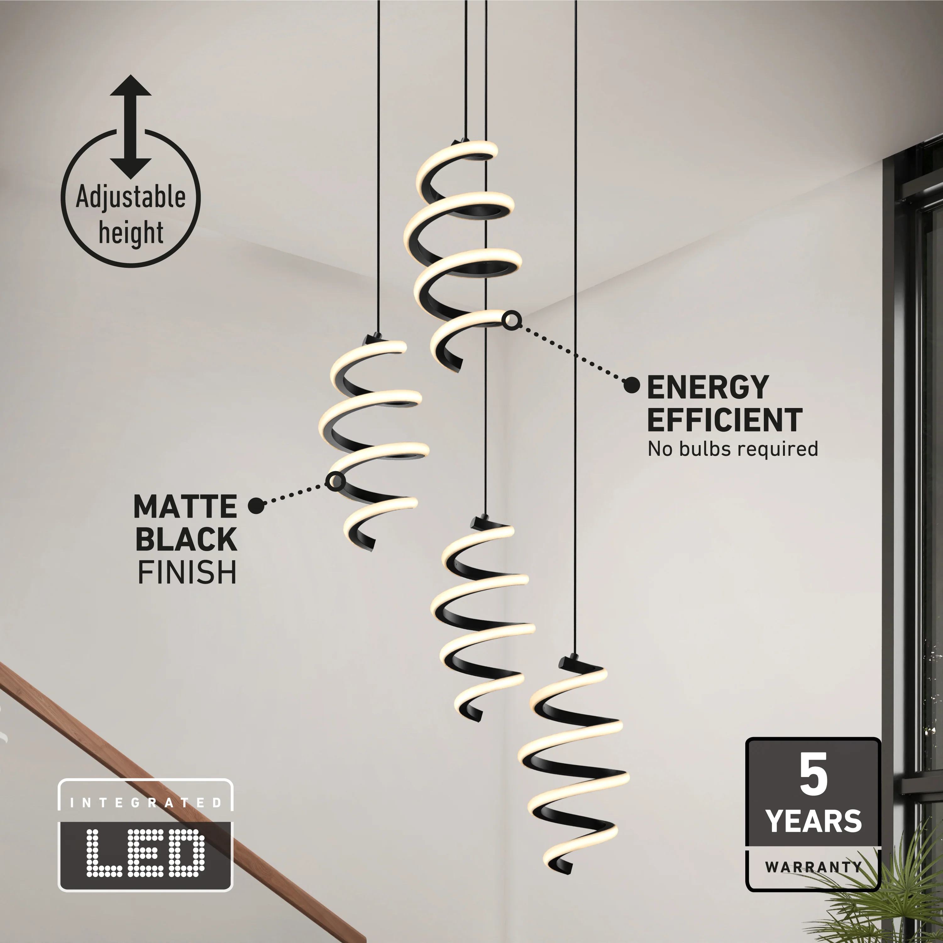 Chorus 4 light LED pendant 5 CCT - Image 8
