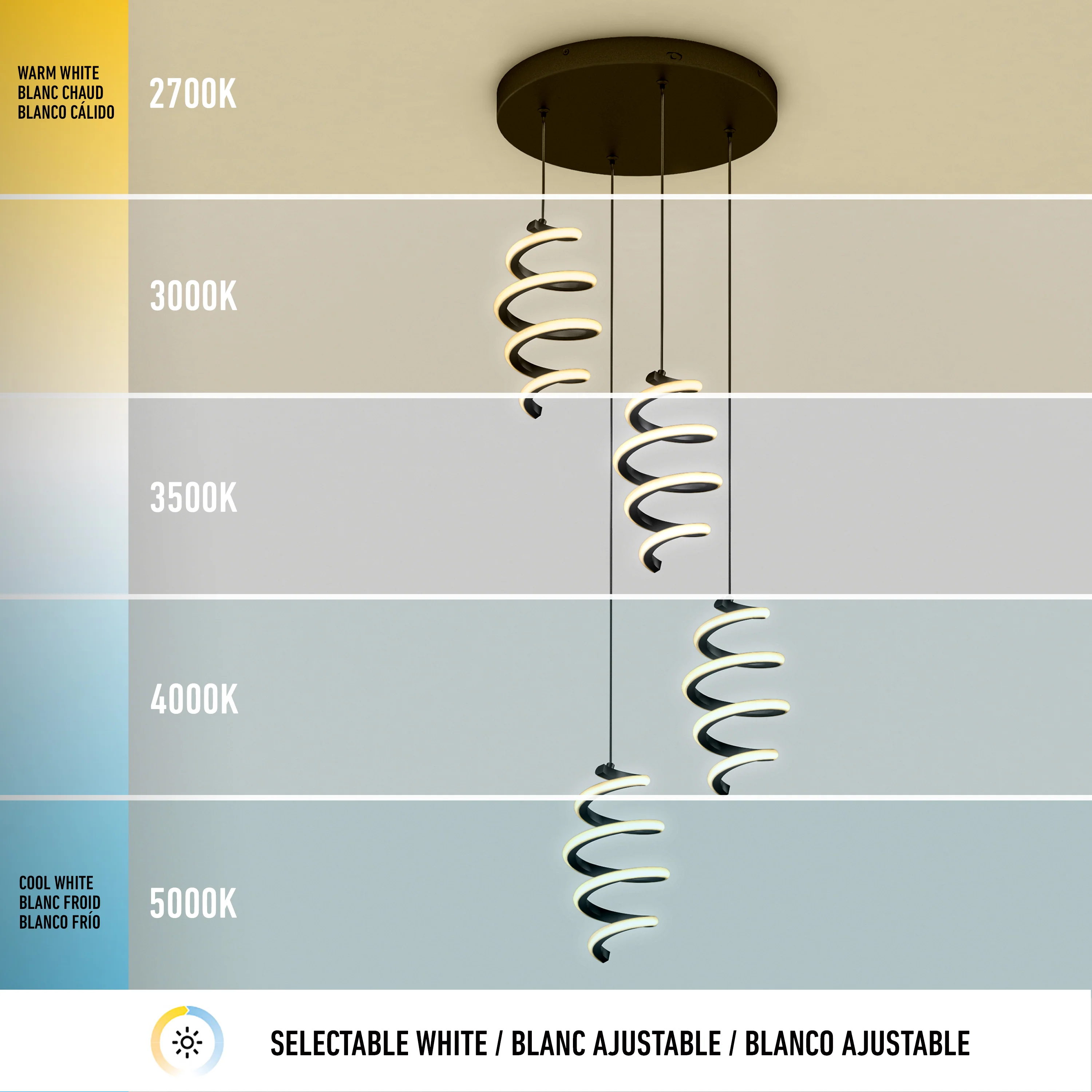 Chorus 4 light LED pendant 5 CCT - Image 9