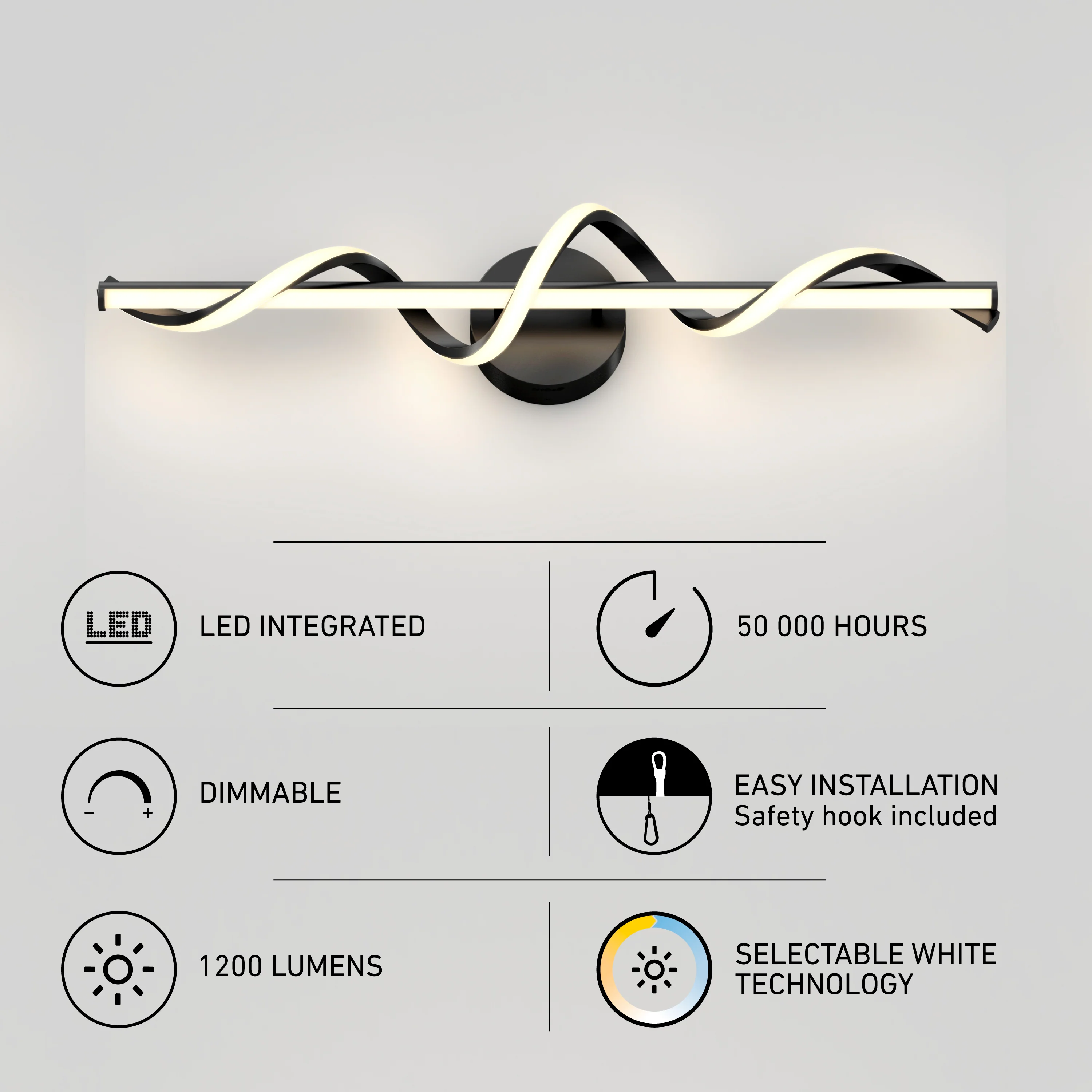 Coda modern LED bathroom vanity light 5 CCT - Image 10
