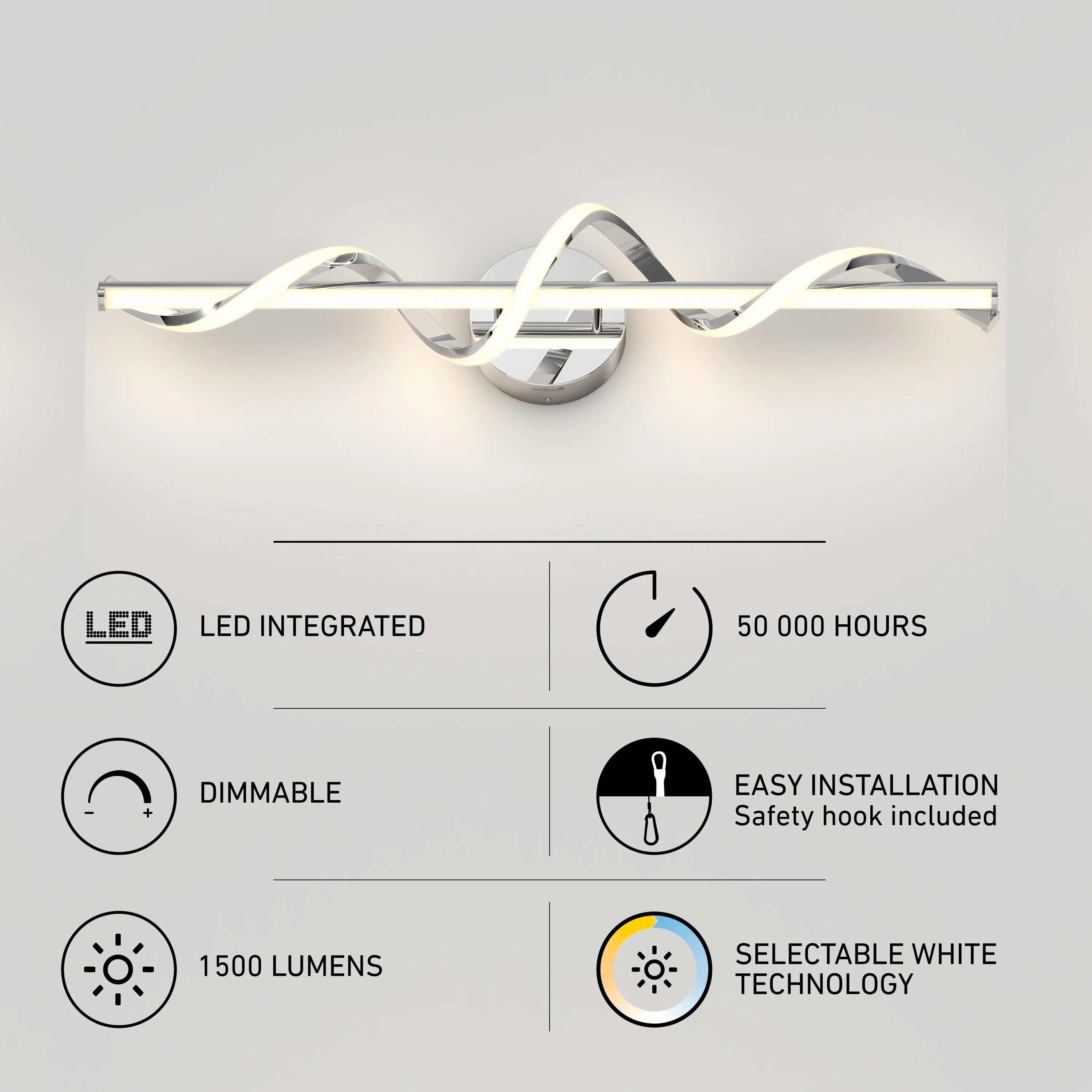 Coda modern LED bathroom vanity light 5 CCT - Image 26
