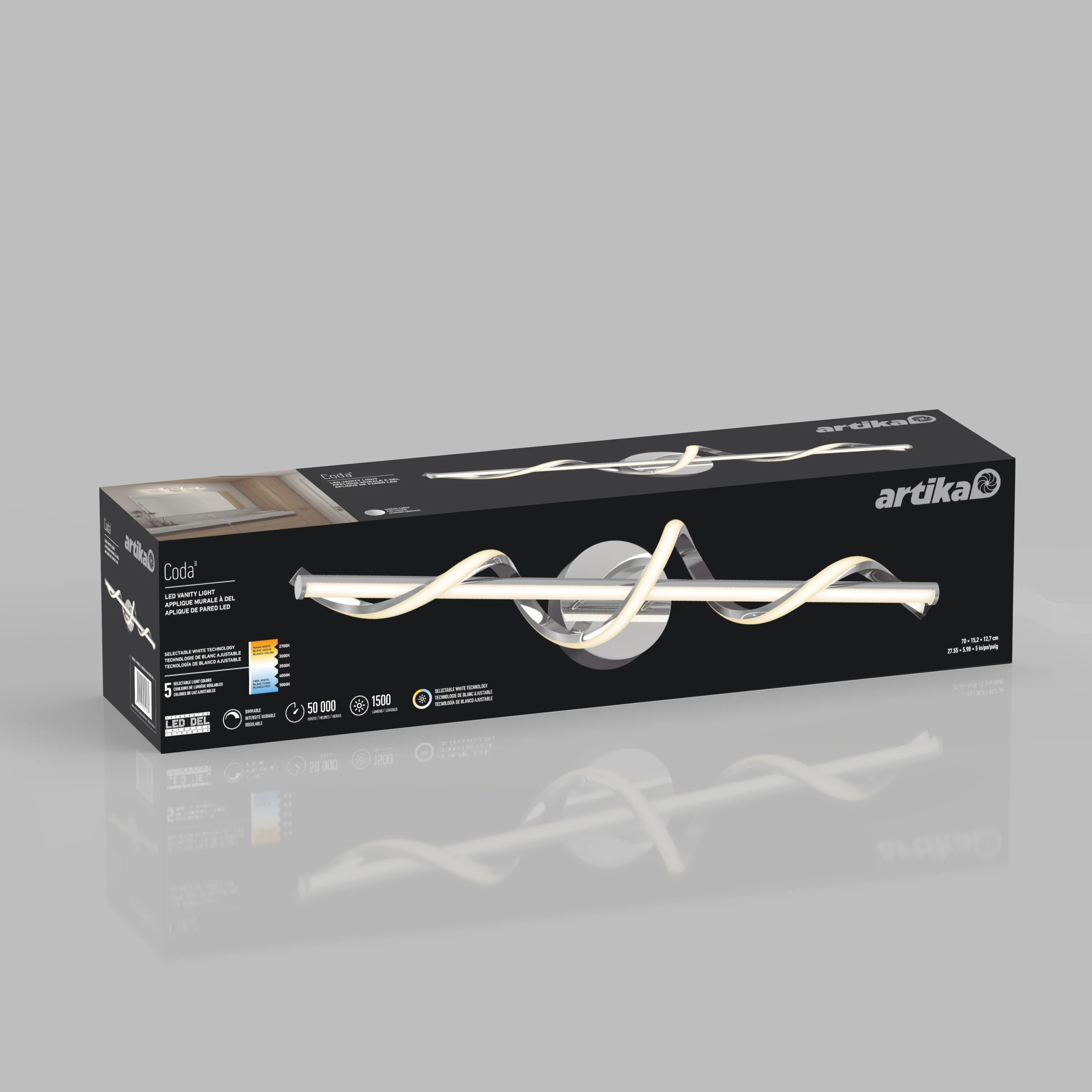 Coda modern LED bathroom vanity light 5 CCT - Image 30