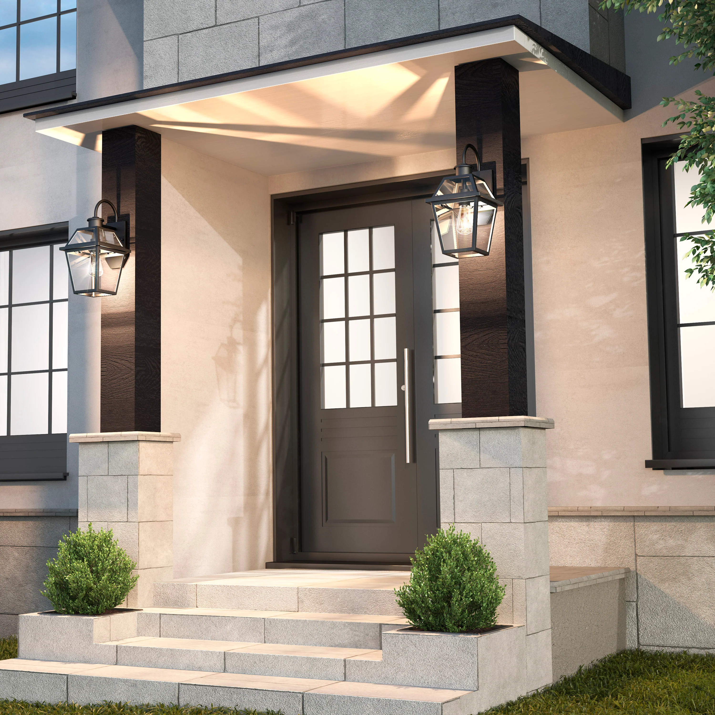 Colonial outdoor lantern wall light - Image 2