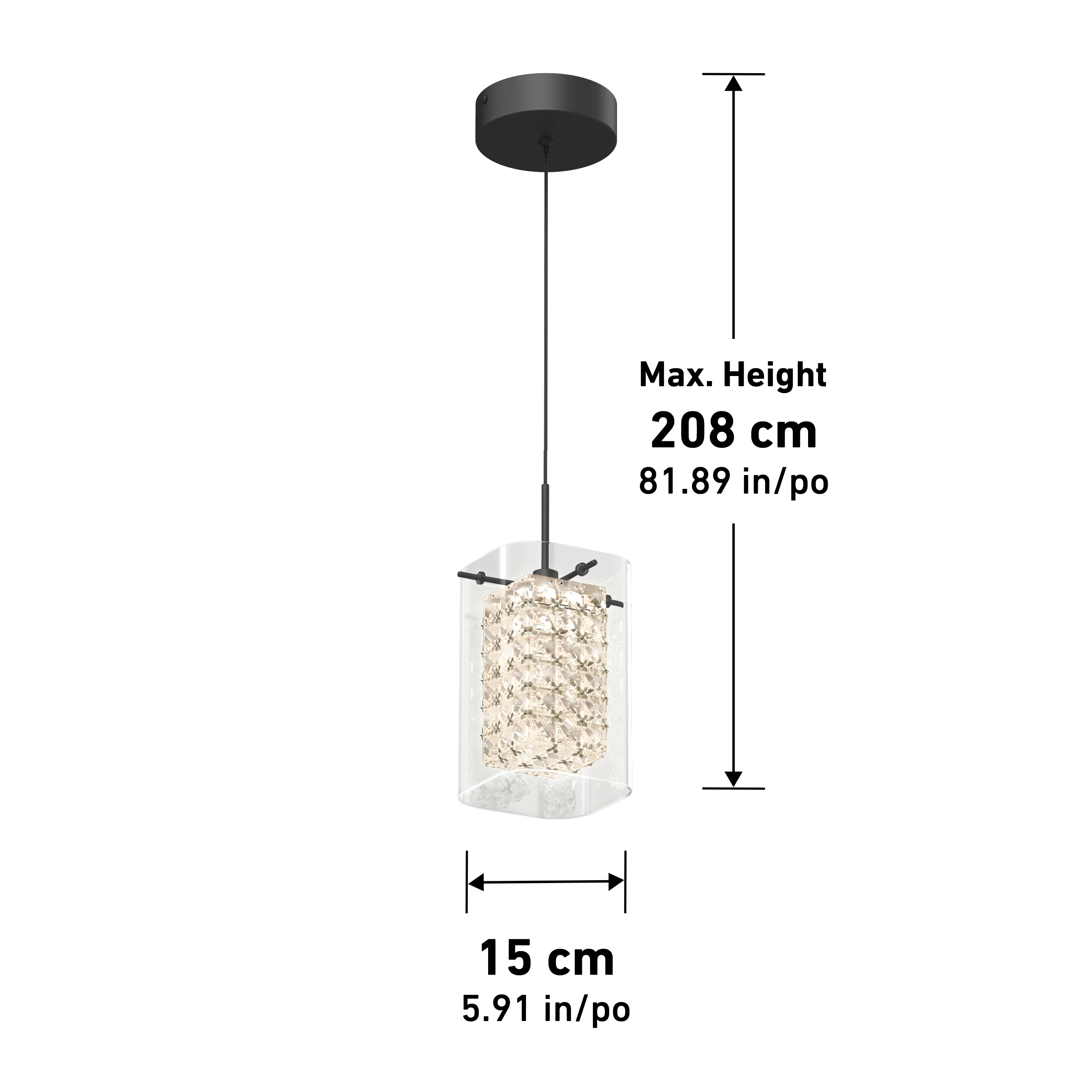 Crystal Cube 1-light LED pendant light - Image 13