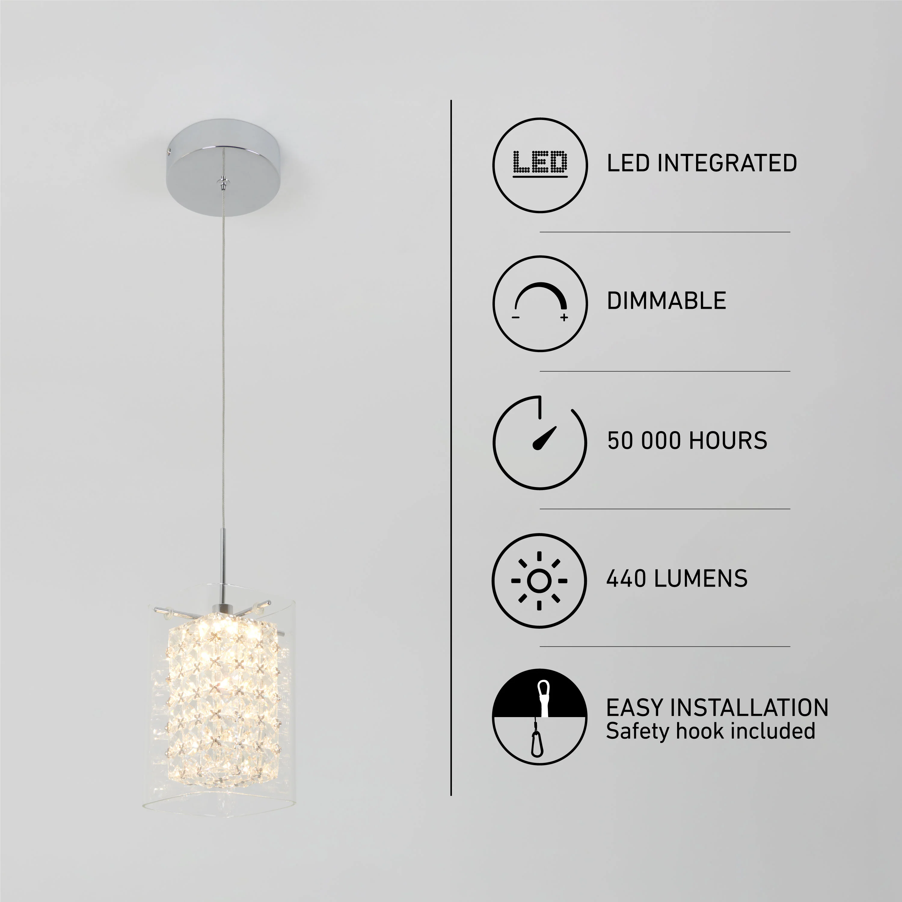 Crystal Cube 1-light LED pendant light - Image 20