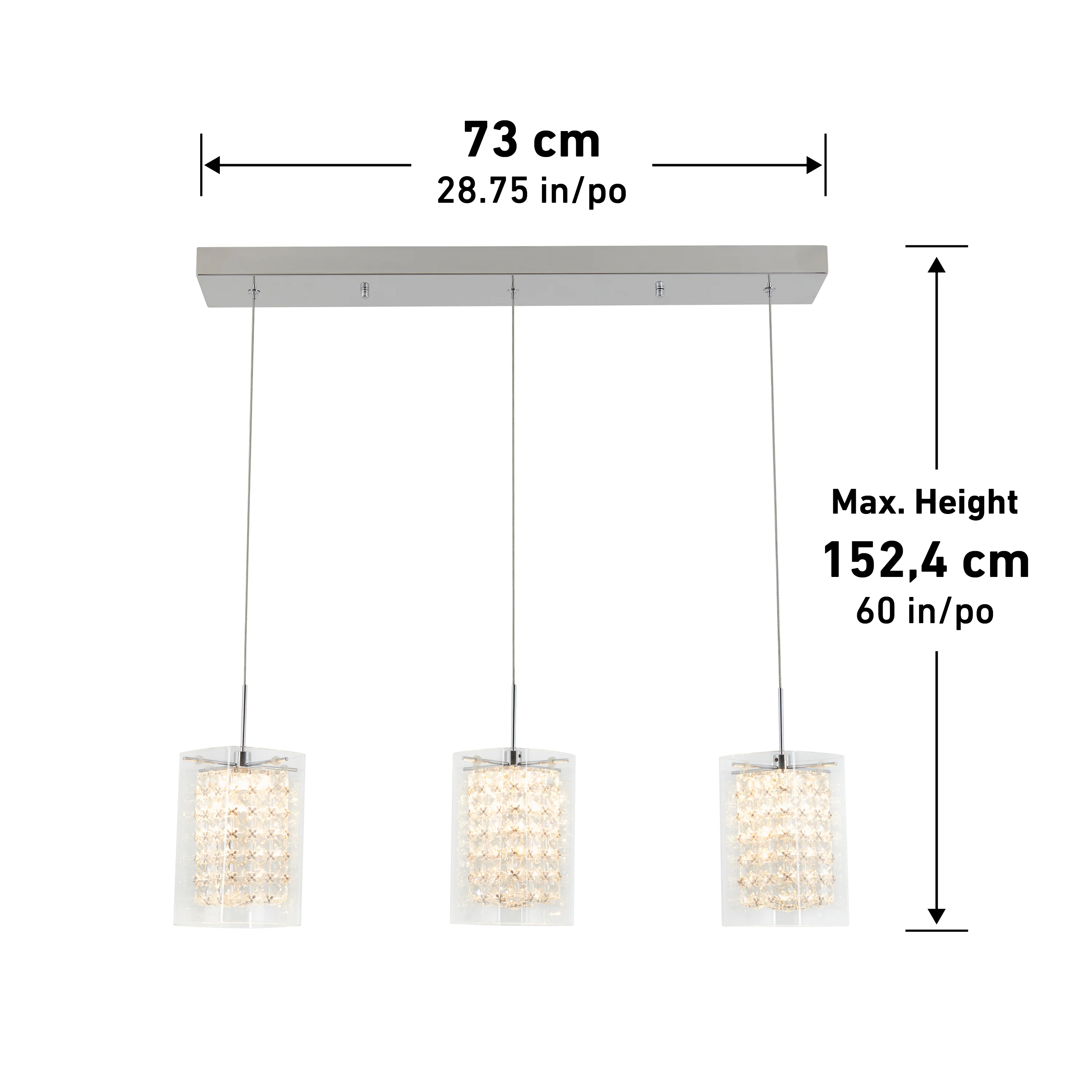 Crystal Cube 3-light LED pendant light - Image 10