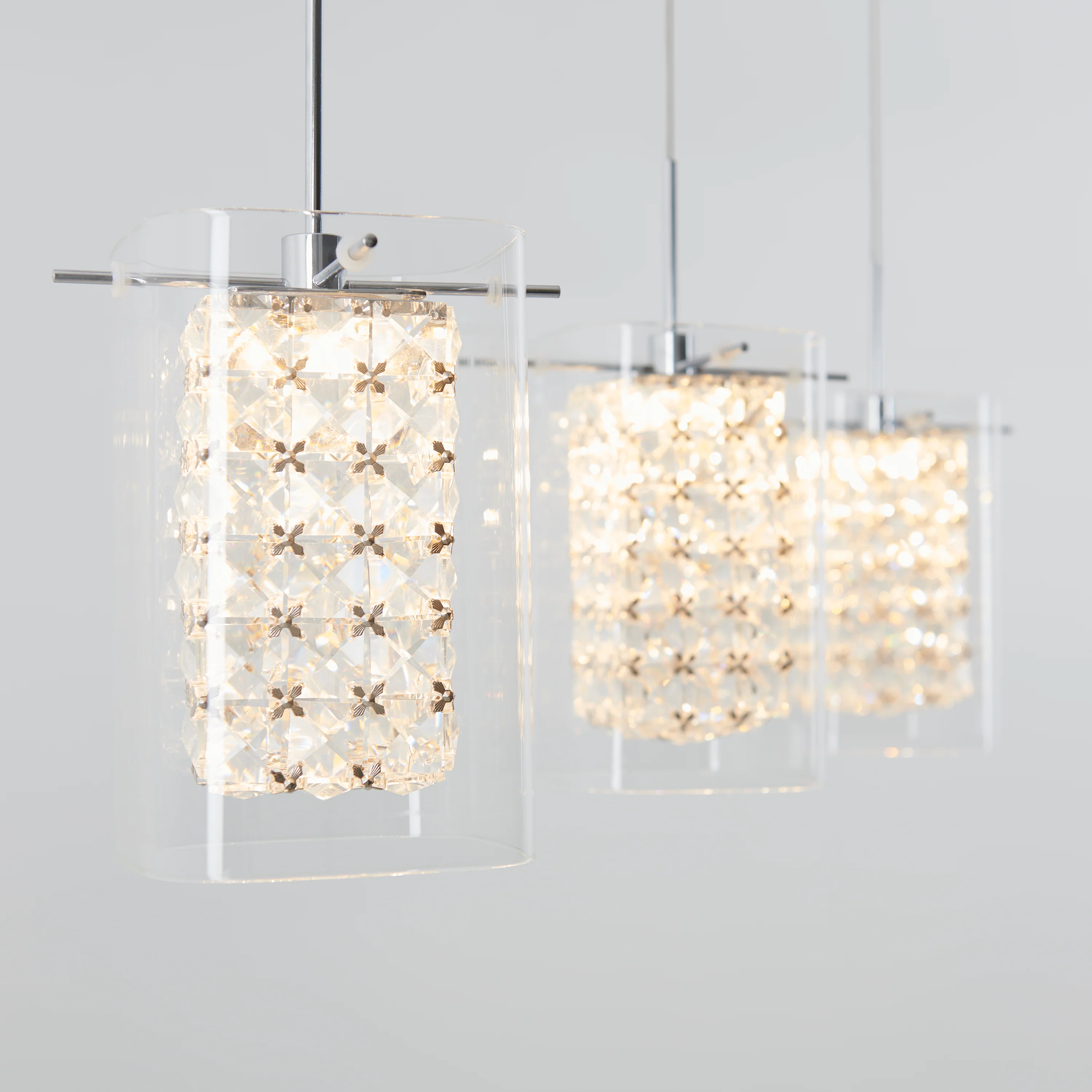 Crystal Cube 3-light LED pendant light - Image 5