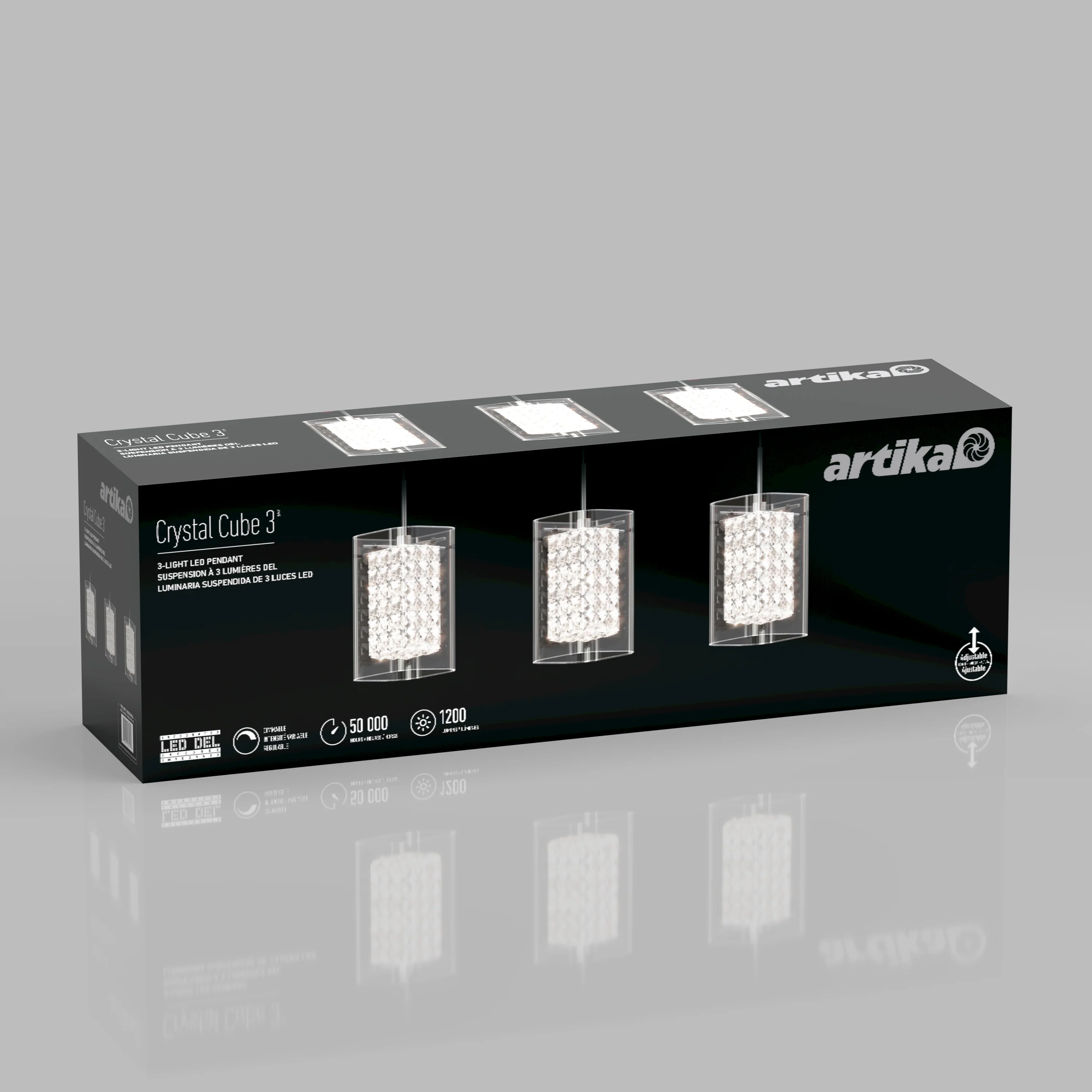 Crystal Cube 3-light LED pendant light - Image 8