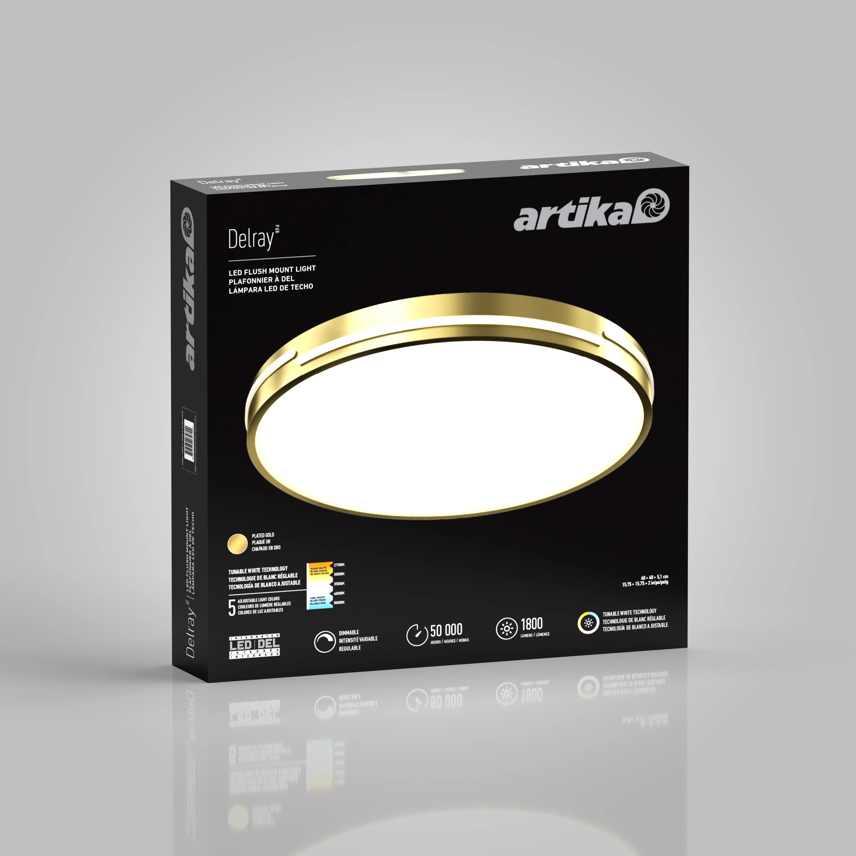 Delray 15.7 in. LED modern flush mount light 5 CCT - Image 28