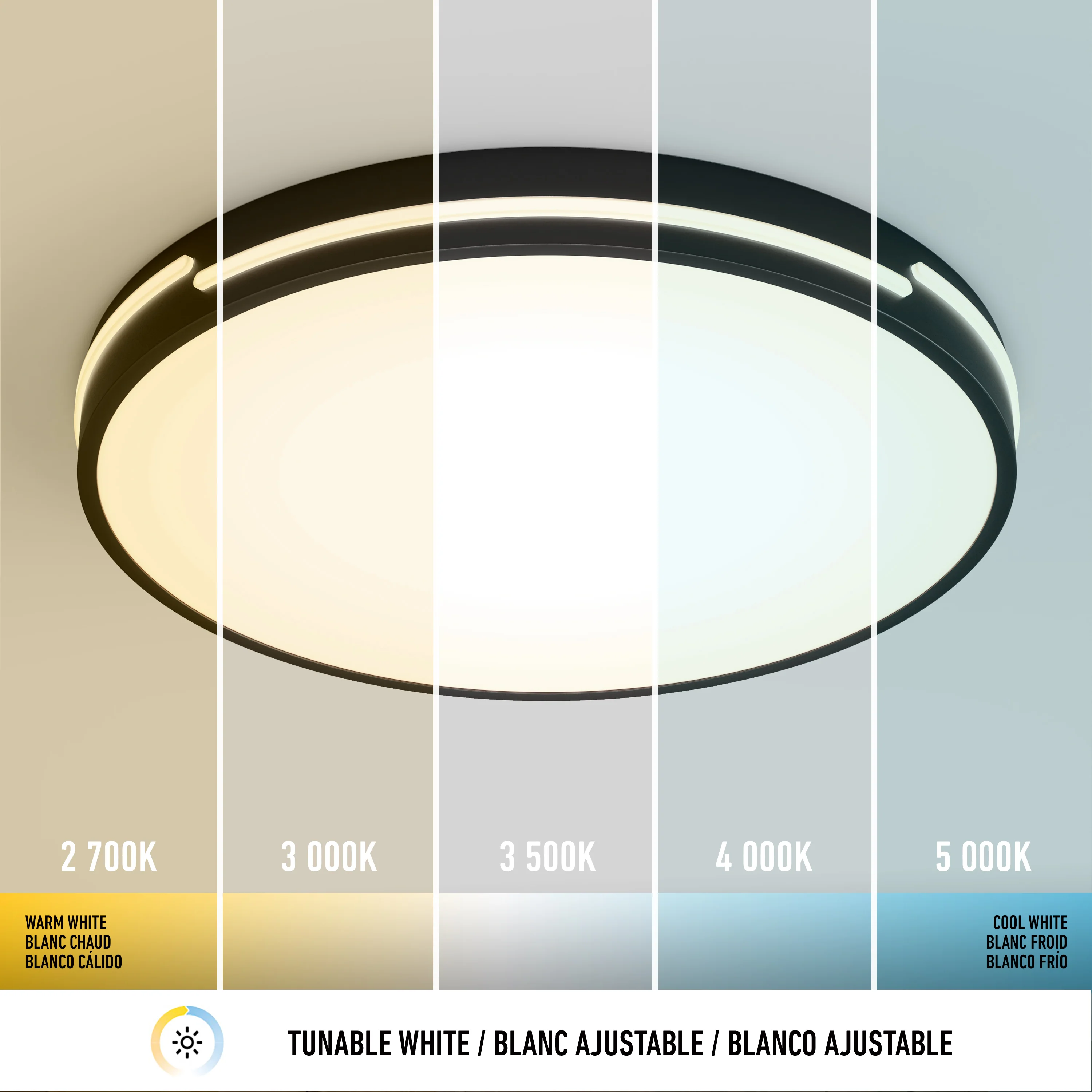 Delray 15.7 in. LED modern flush mount light 5 CCT - Image 7