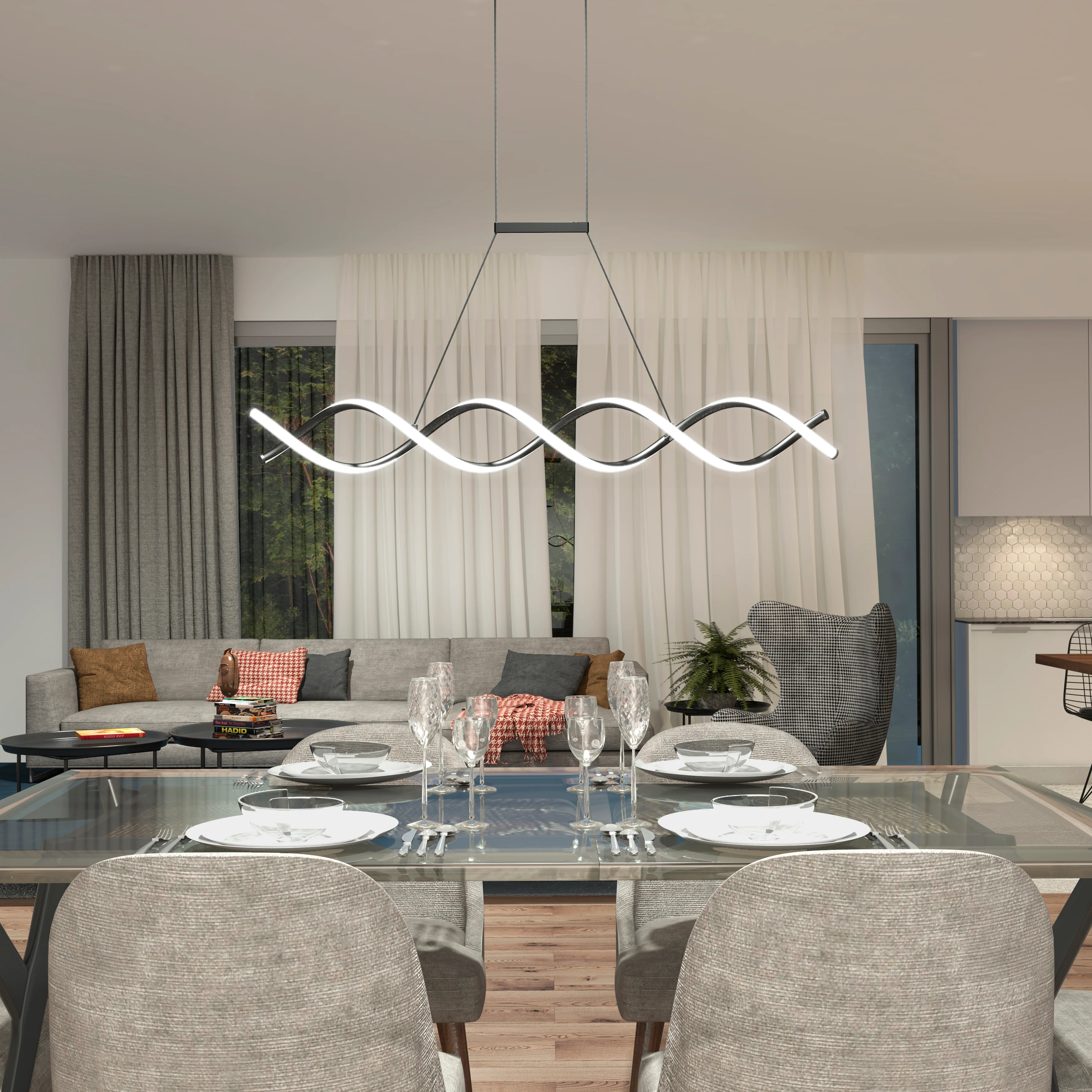 DNA Linear LED modern pendant light - Image 2
