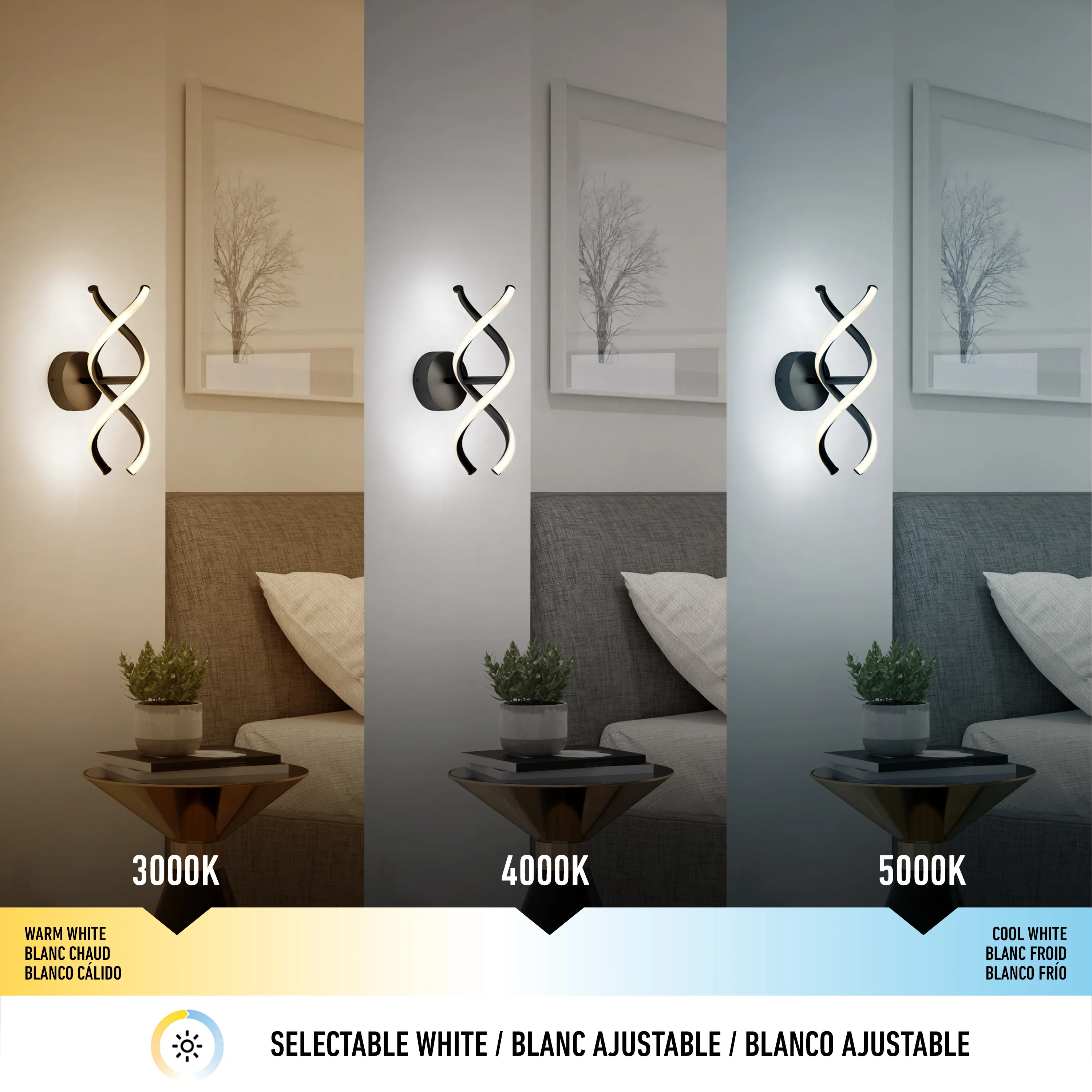 DNA modern LED wall sconce 3 CCT - Image 7