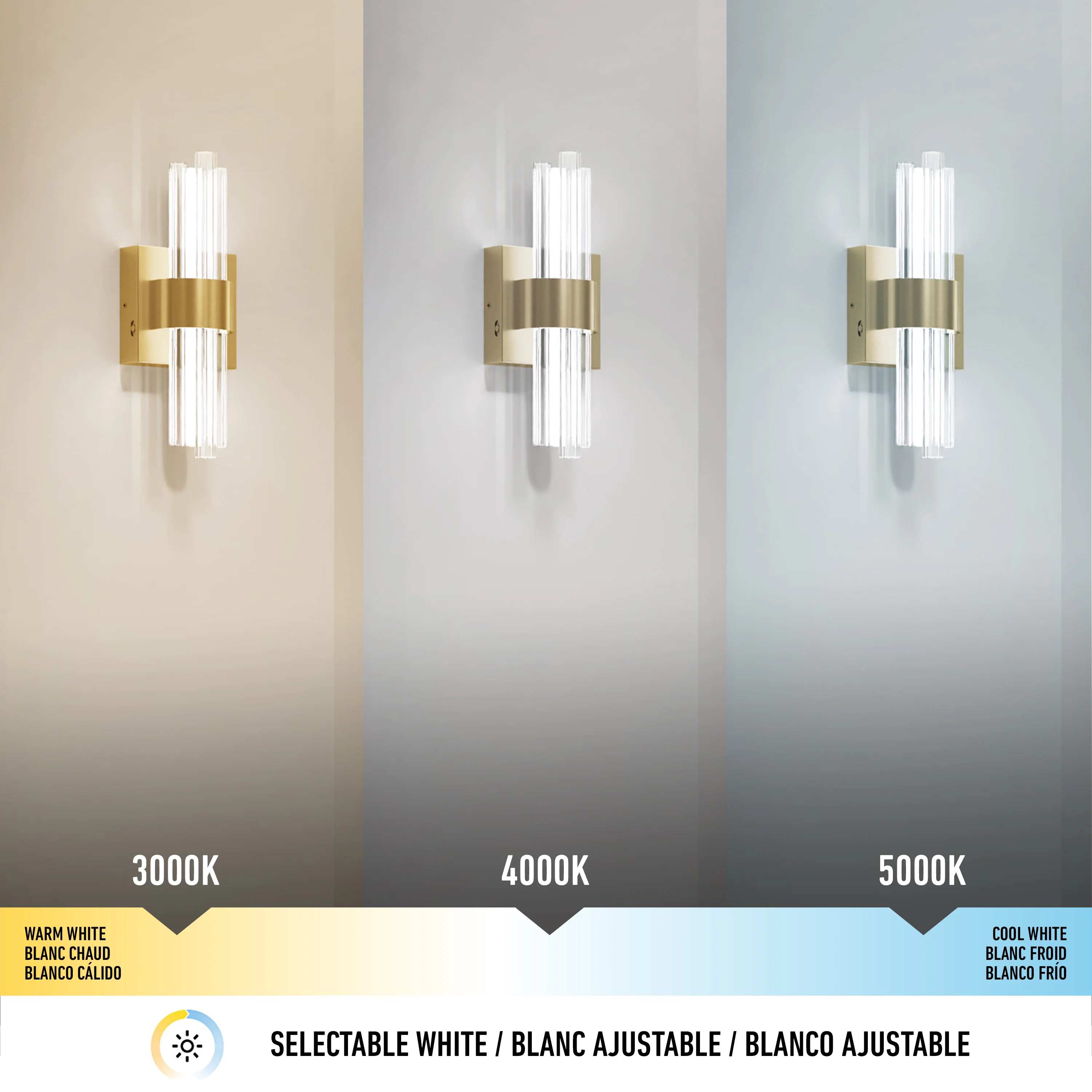 Dorado contemporary LED  wall sconce 3 CCT - Image 24