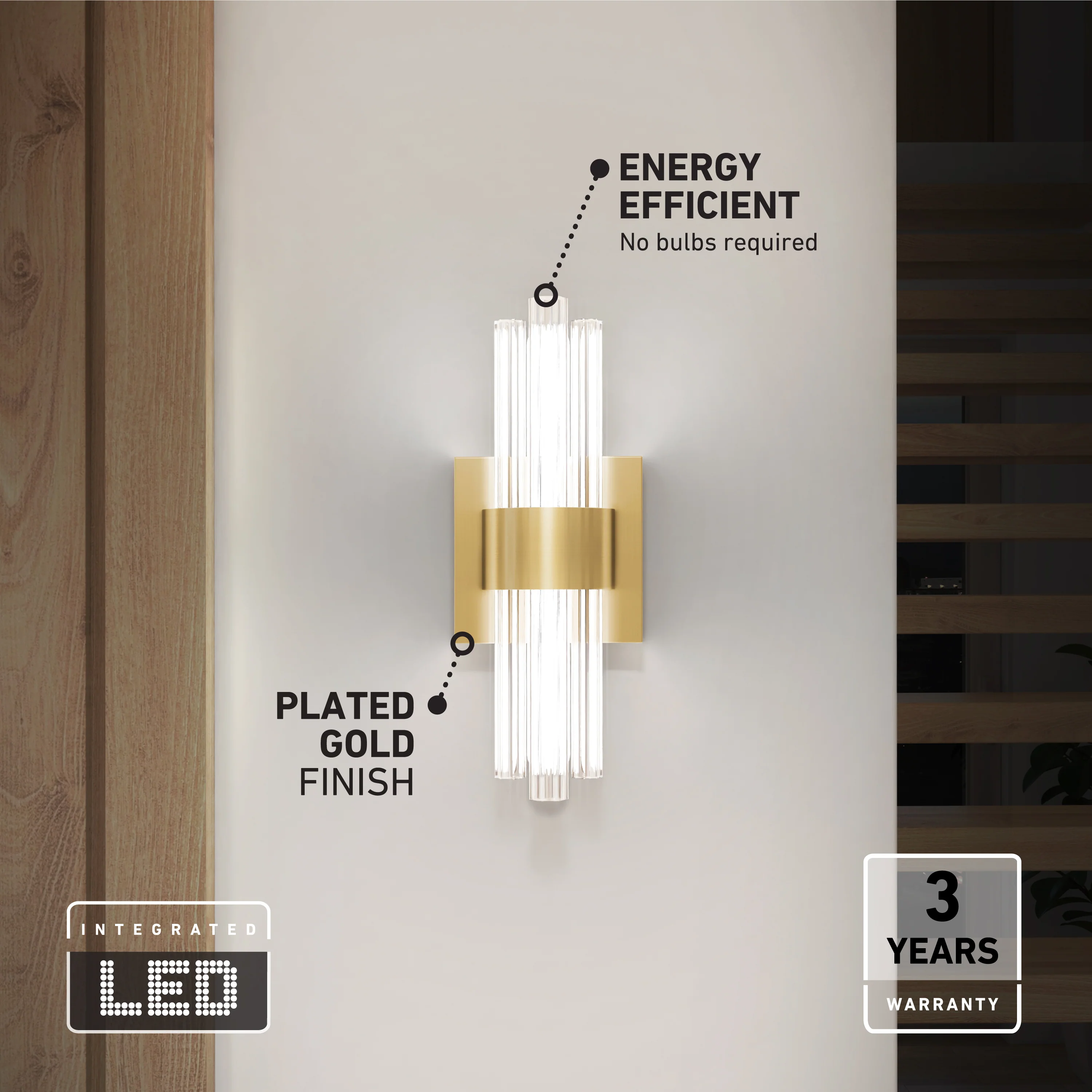 Dorado contemporary LED  wall sconce 3 CCT - Image 25