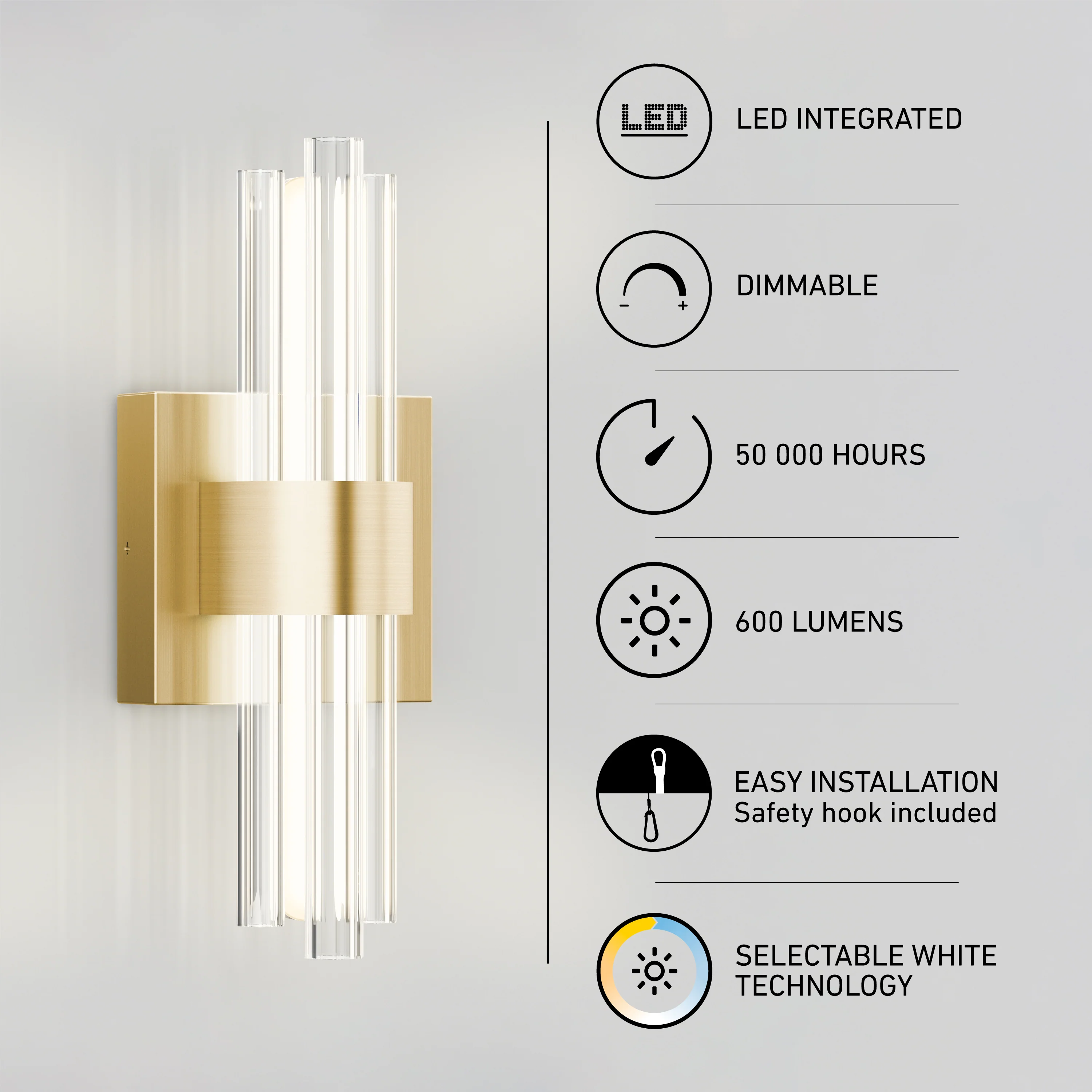 Dorado contemporary LED  wall sconce 3 CCT - Image 26