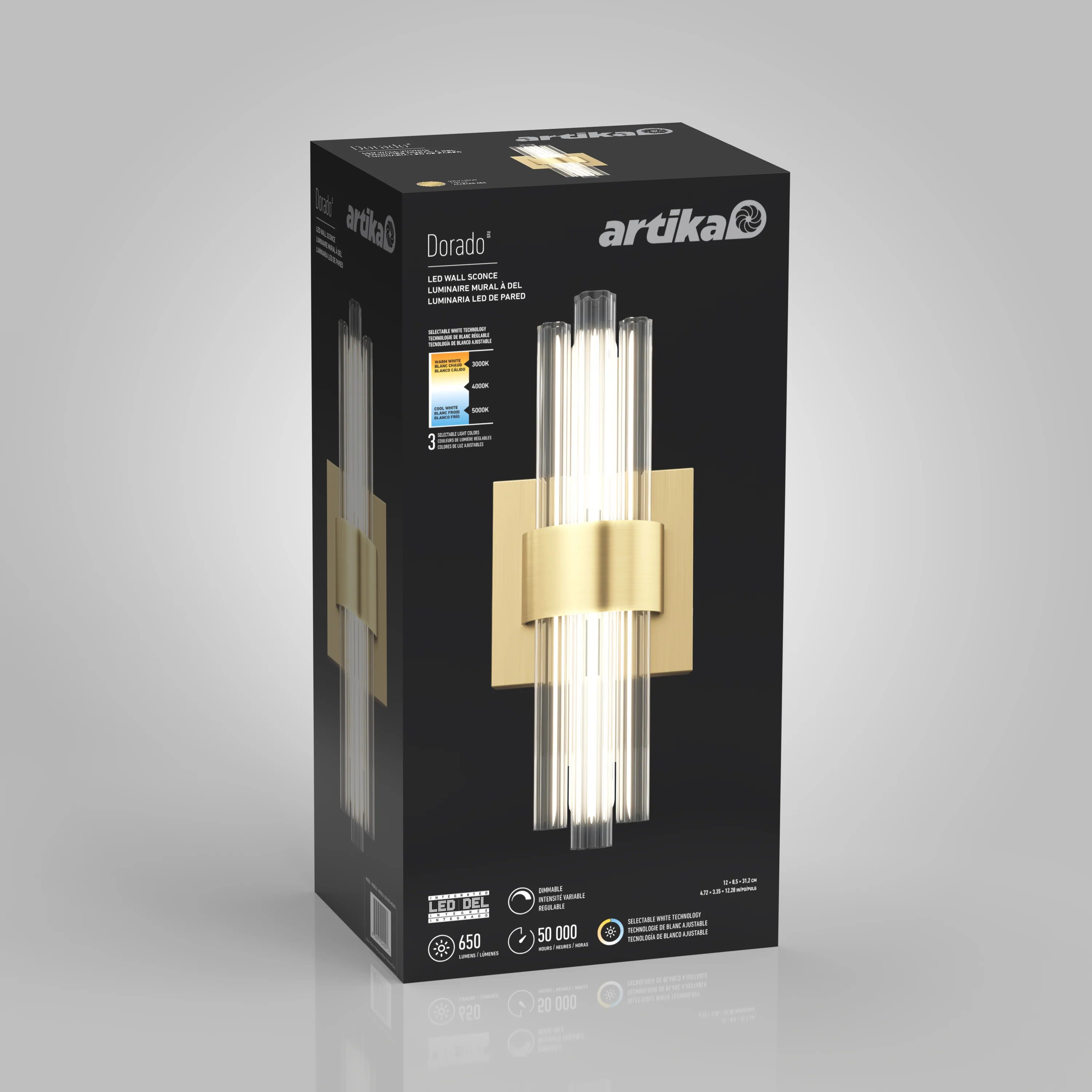 Dorado contemporary LED  wall sconce 3 CCT - Image 29