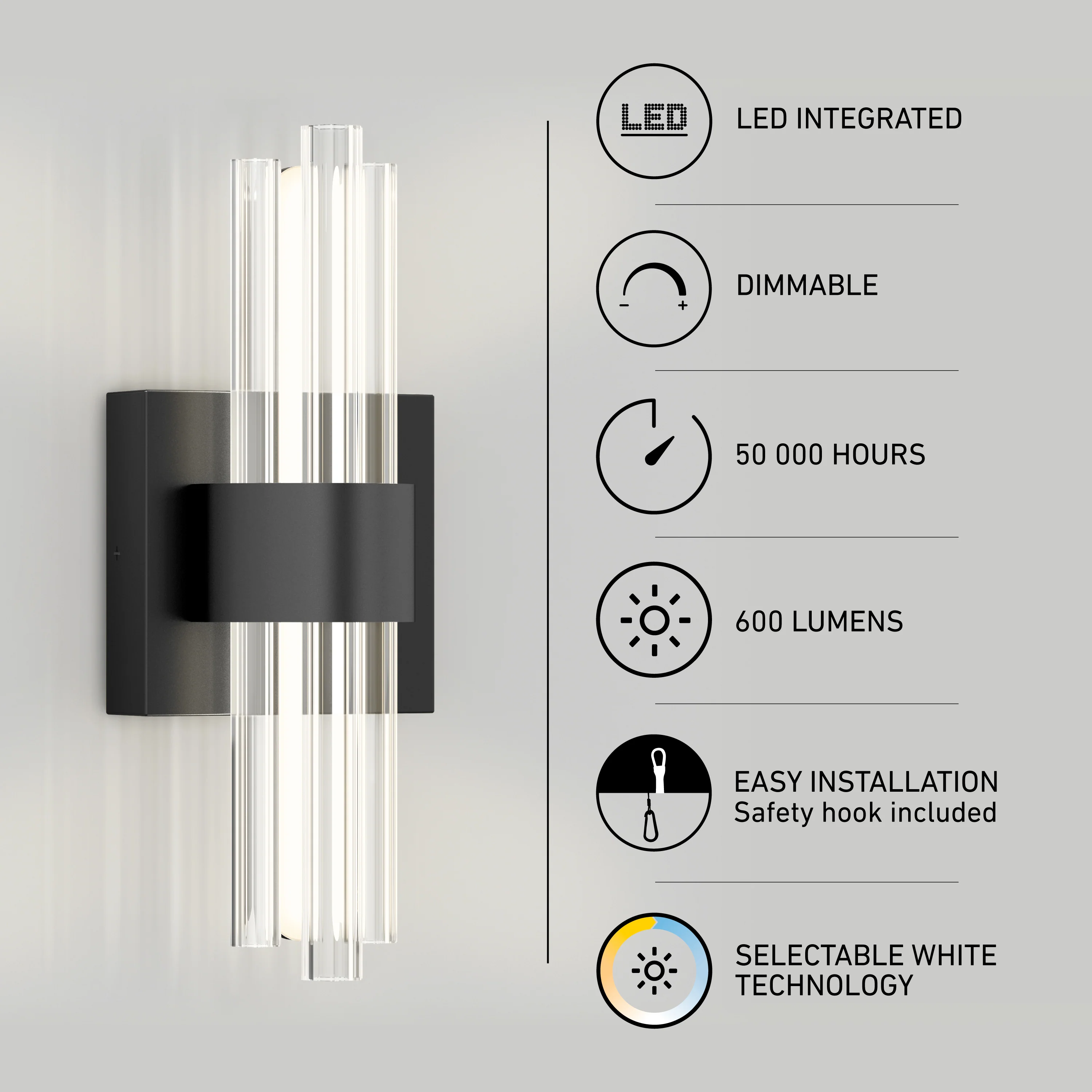 Dorado contemporary LED  wall sconce 3 CCT - Image 7