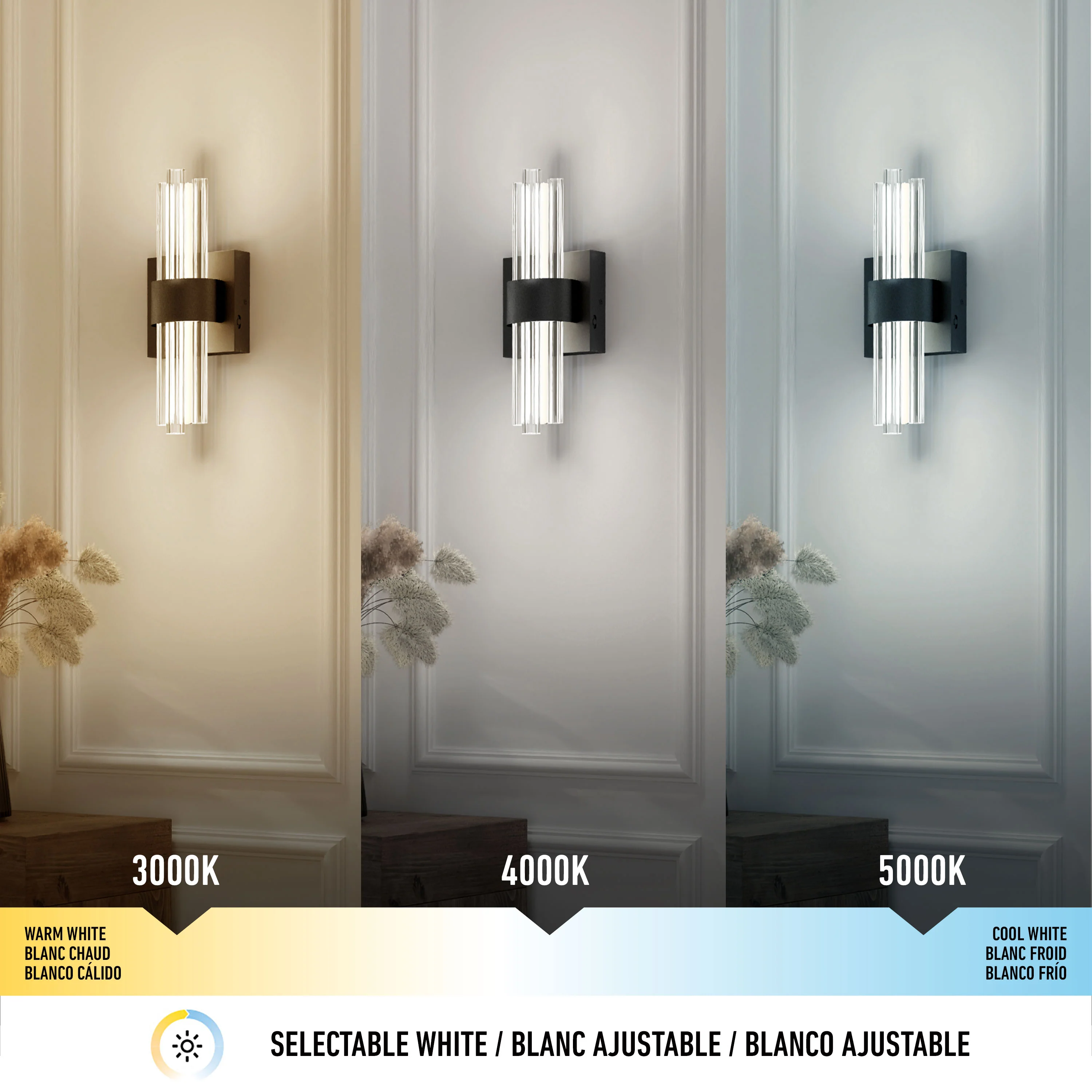 Dorado contemporary LED  wall sconce 3 CCT - Image 9