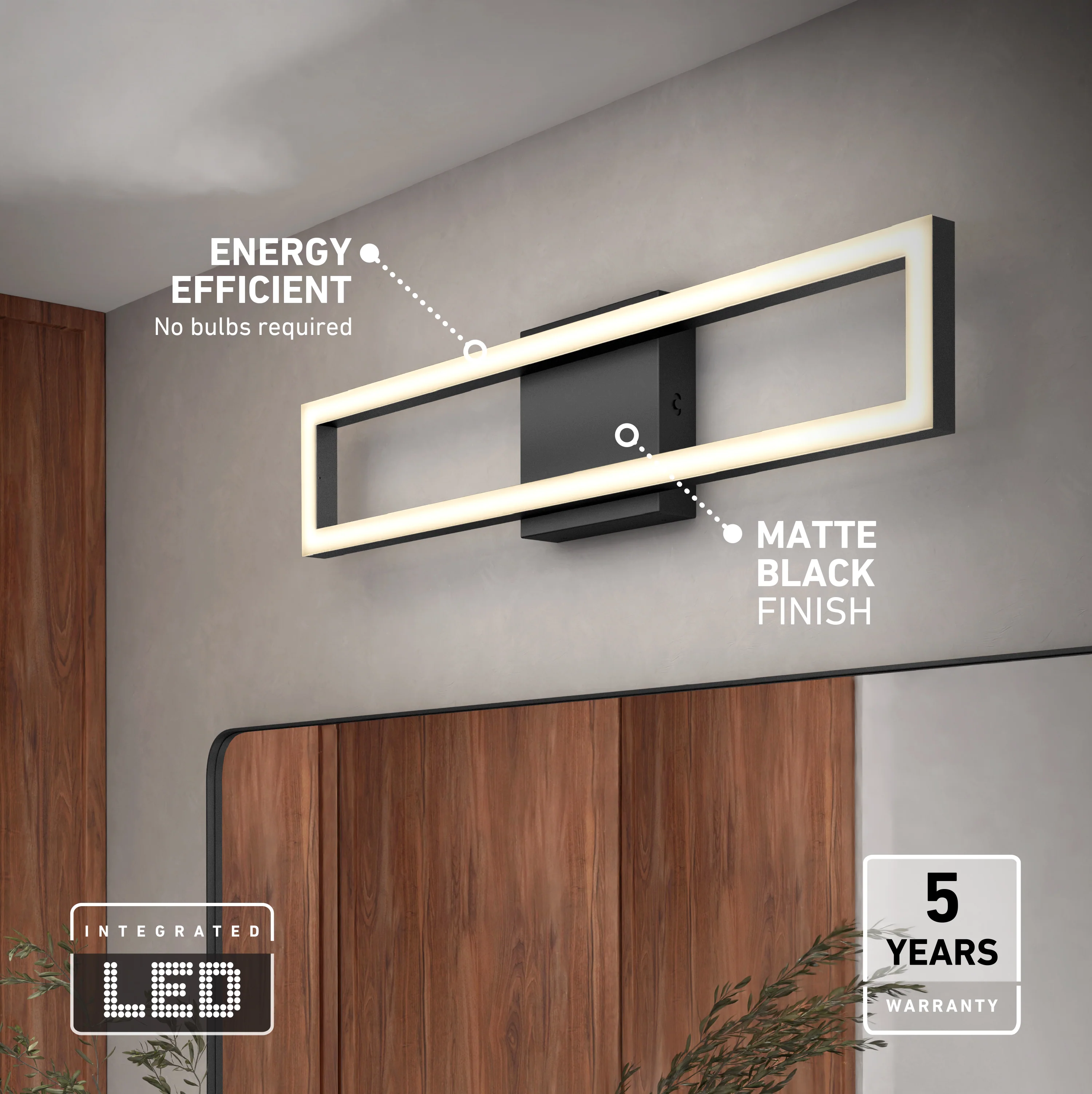 Dover modern LED bathroom vanity light 5 CCT - Image 10